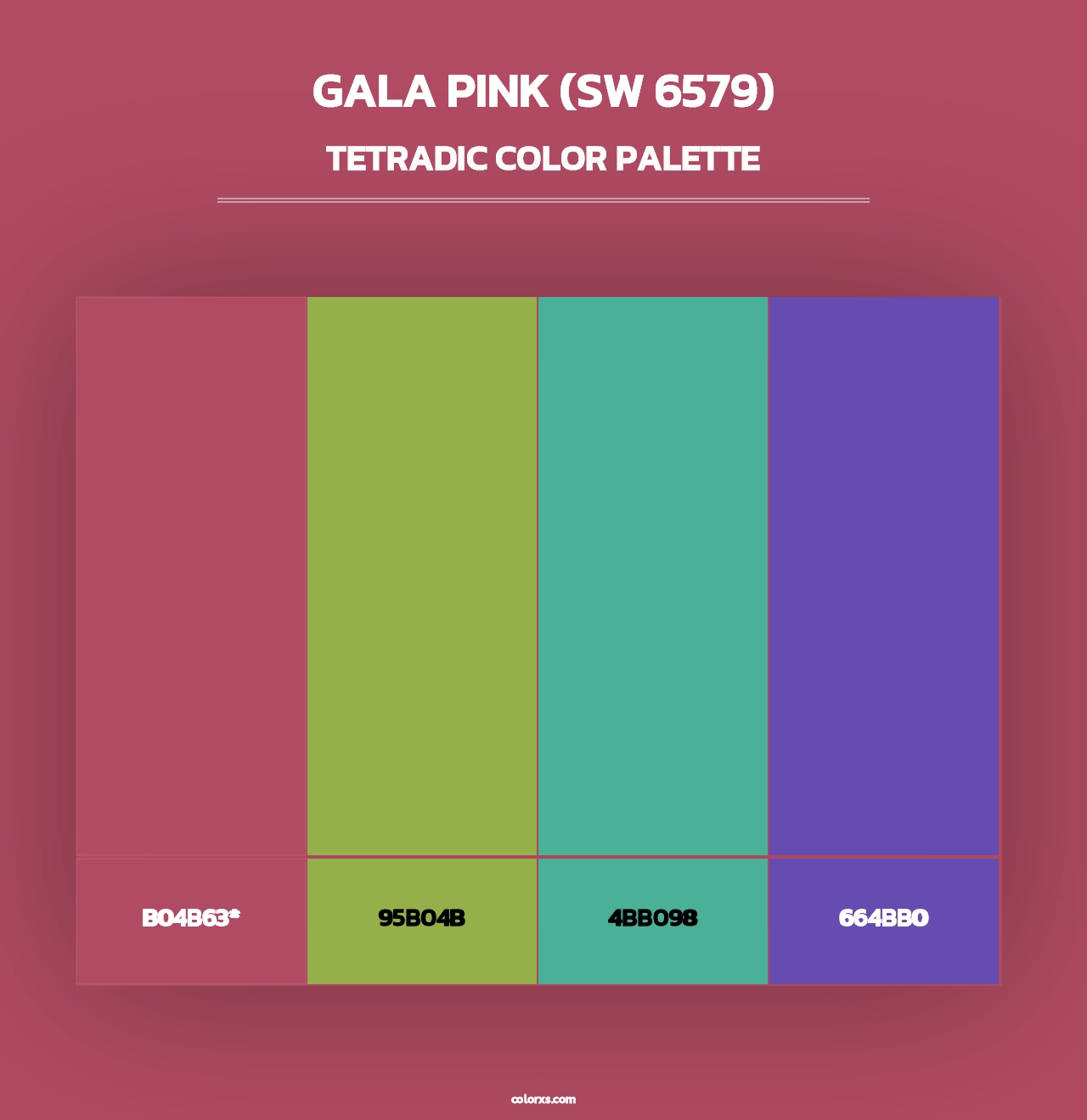 Gala Pink (SW 6579) - Tetradic Color Palette