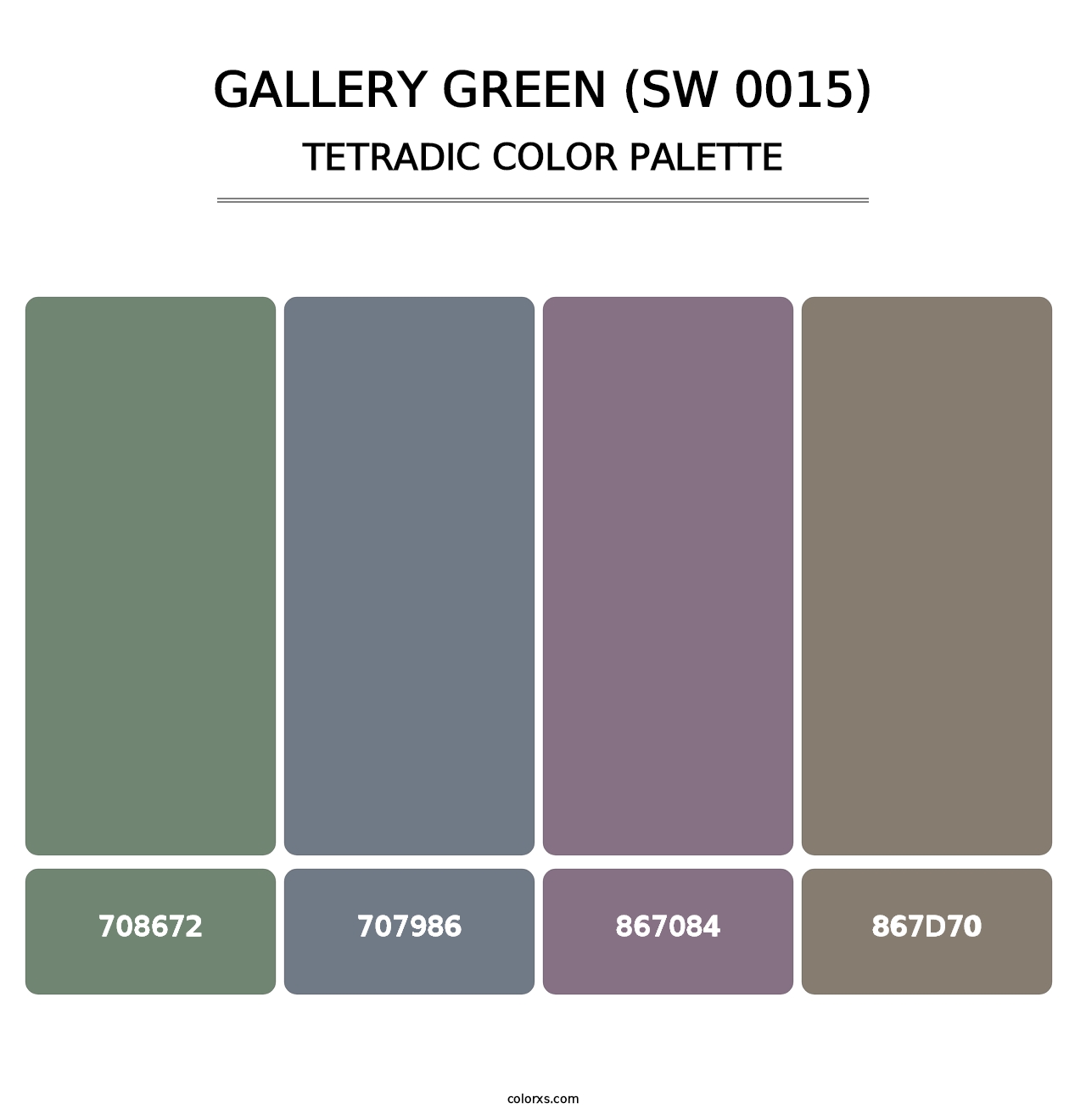 Gallery Green (SW 0015) - Tetradic Color Palette