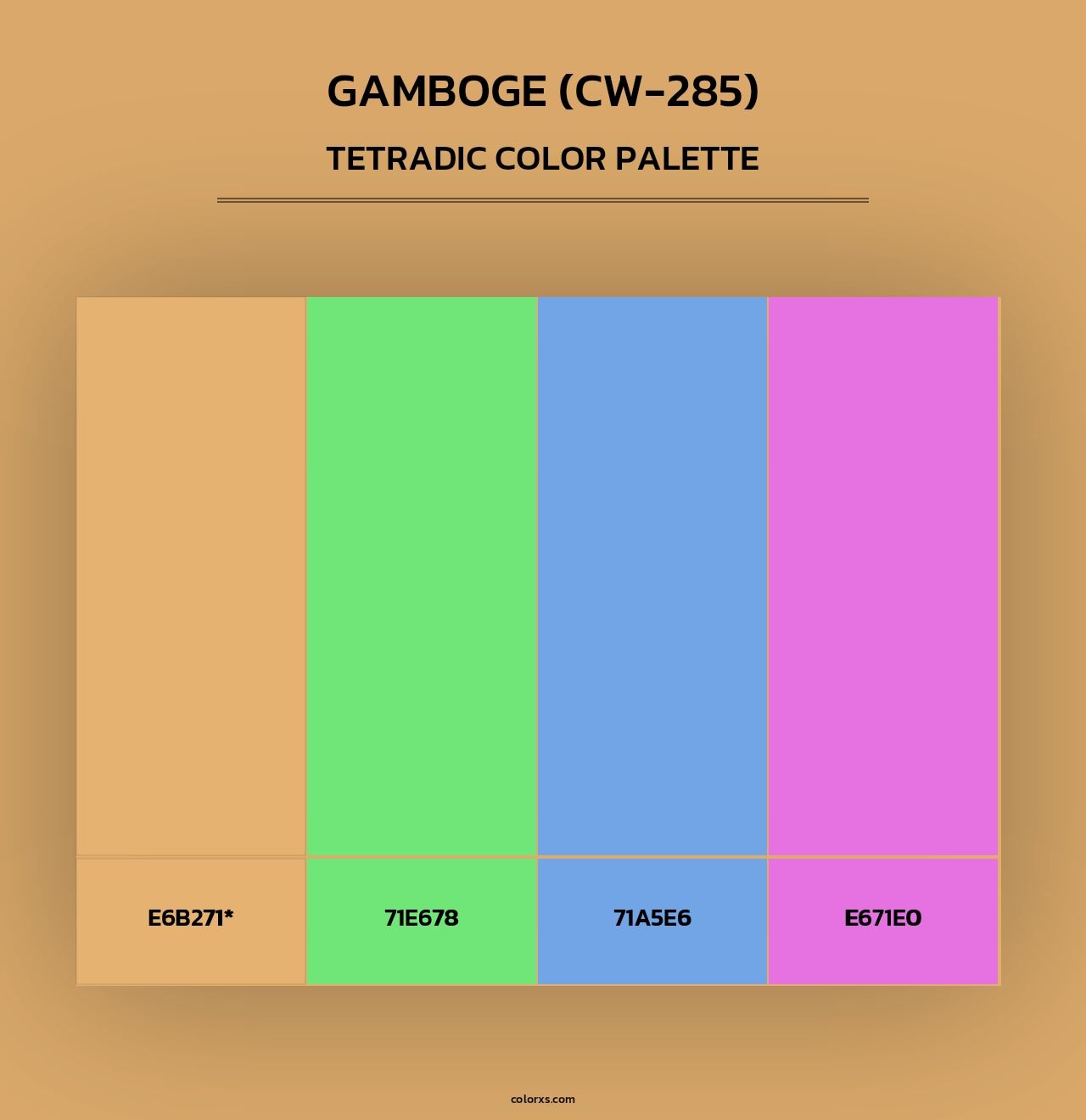 Gamboge (CW-285) - Tetradic Color Palette
