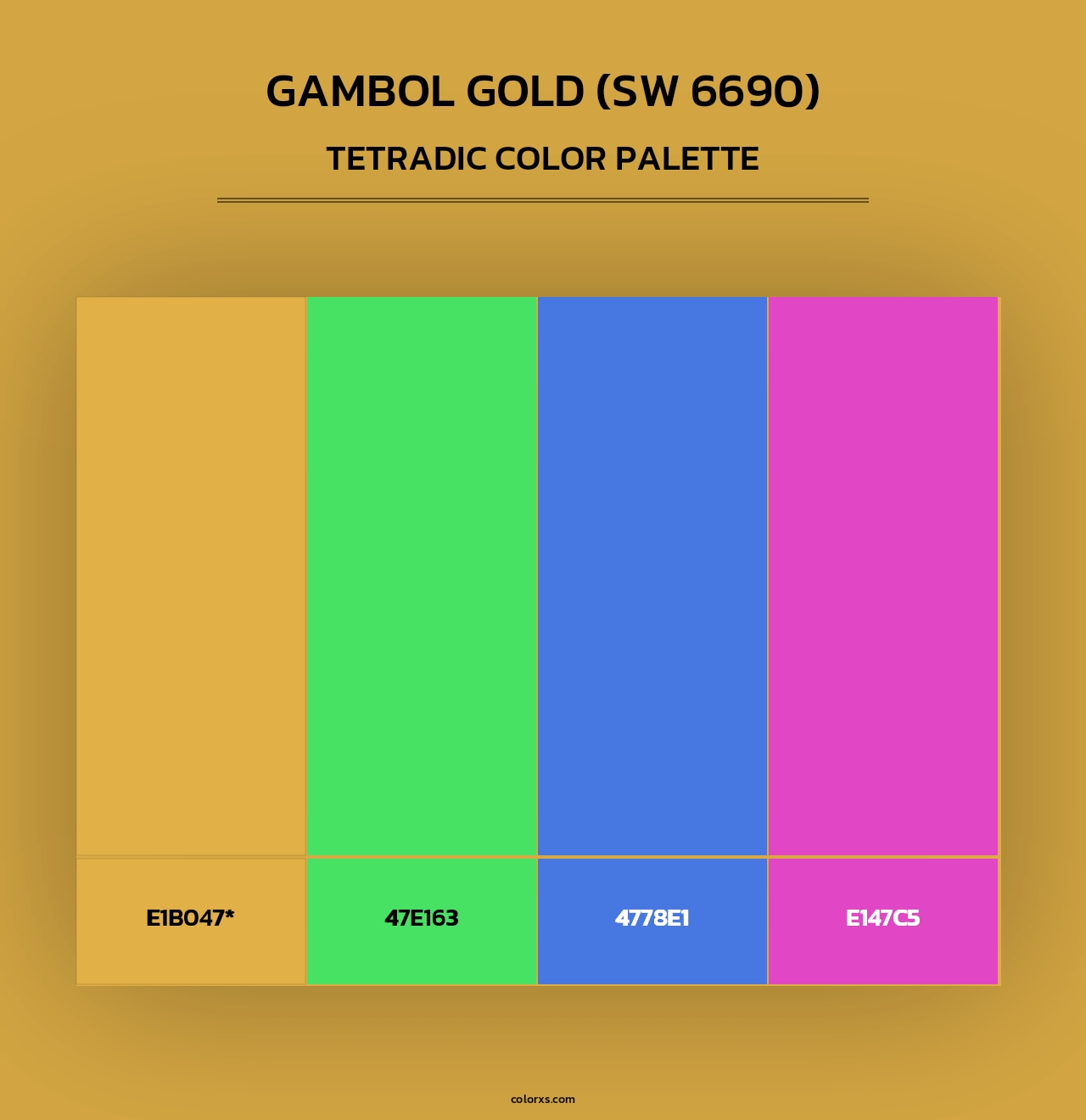 Gambol Gold (SW 6690) - Tetradic Color Palette