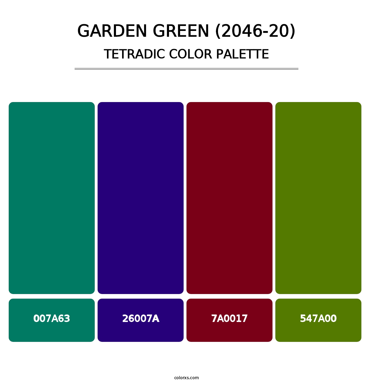 Garden Green (2046-20) - Tetradic Color Palette