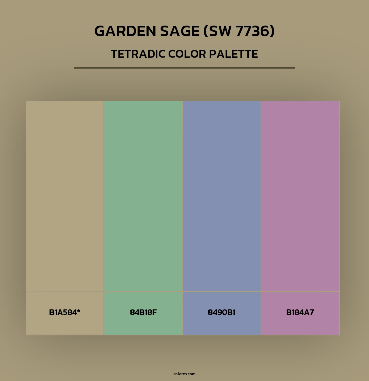 Garden Sage (SW 7736) - Tetradic Color Palette