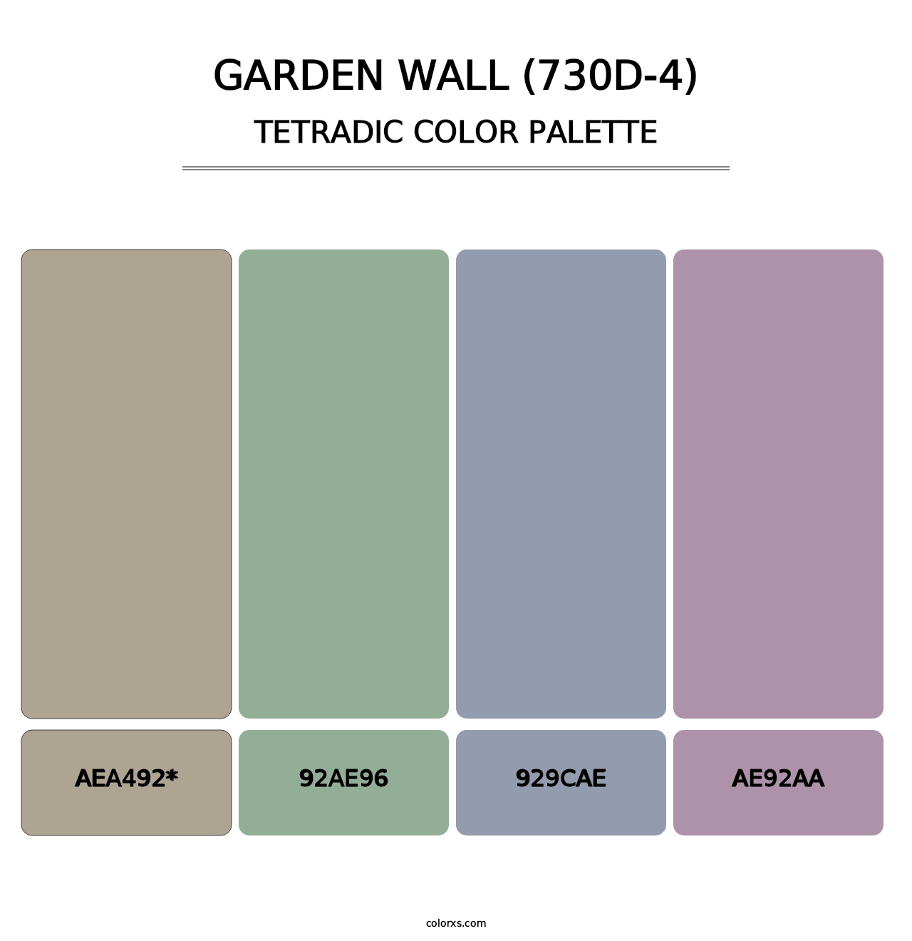 Garden Wall (730D-4) - Tetradic Color Palette