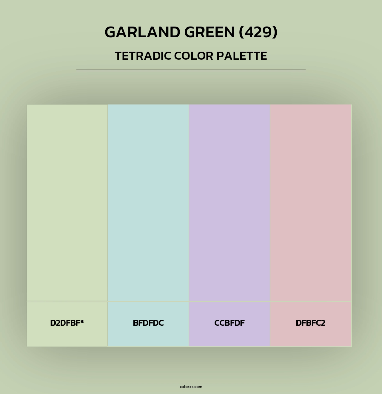 Garland Green (429) - Tetradic Color Palette