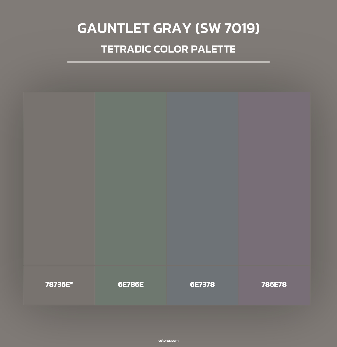 Gauntlet Gray (SW 7019) - Tetradic Color Palette