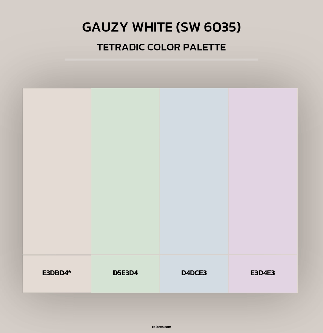 Gauzy White (SW 6035) - Tetradic Color Palette