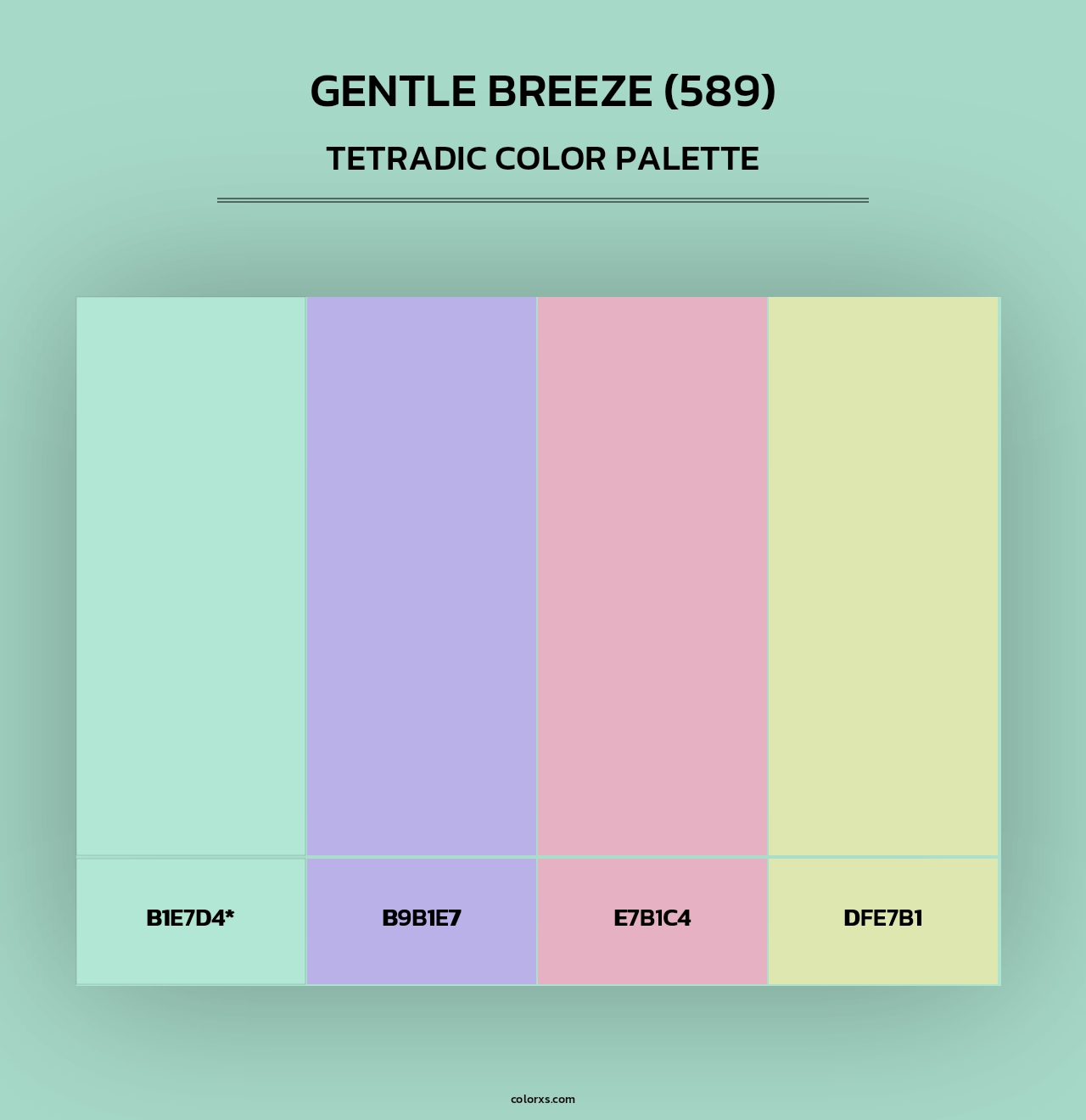 Gentle Breeze (589) - Tetradic Color Palette