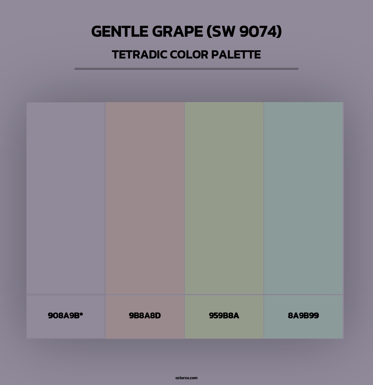 Gentle Grape (SW 9074) - Tetradic Color Palette