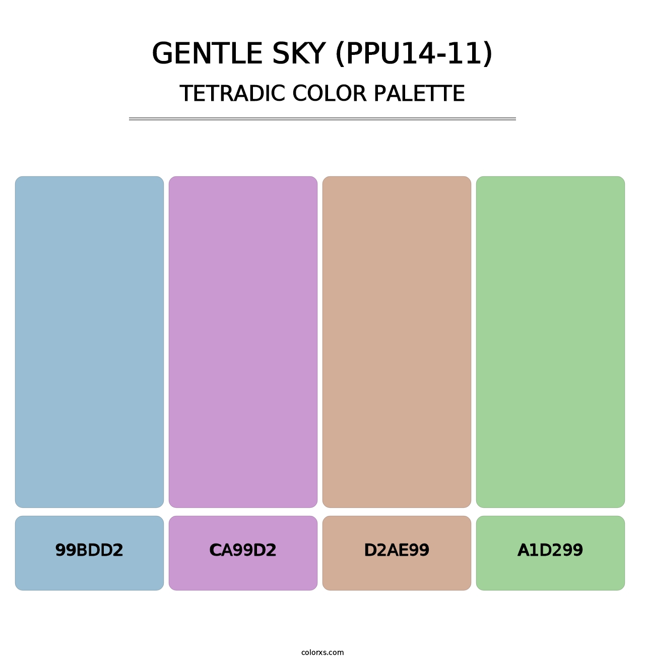 Gentle Sky (PPU14-11) - Tetradic Color Palette