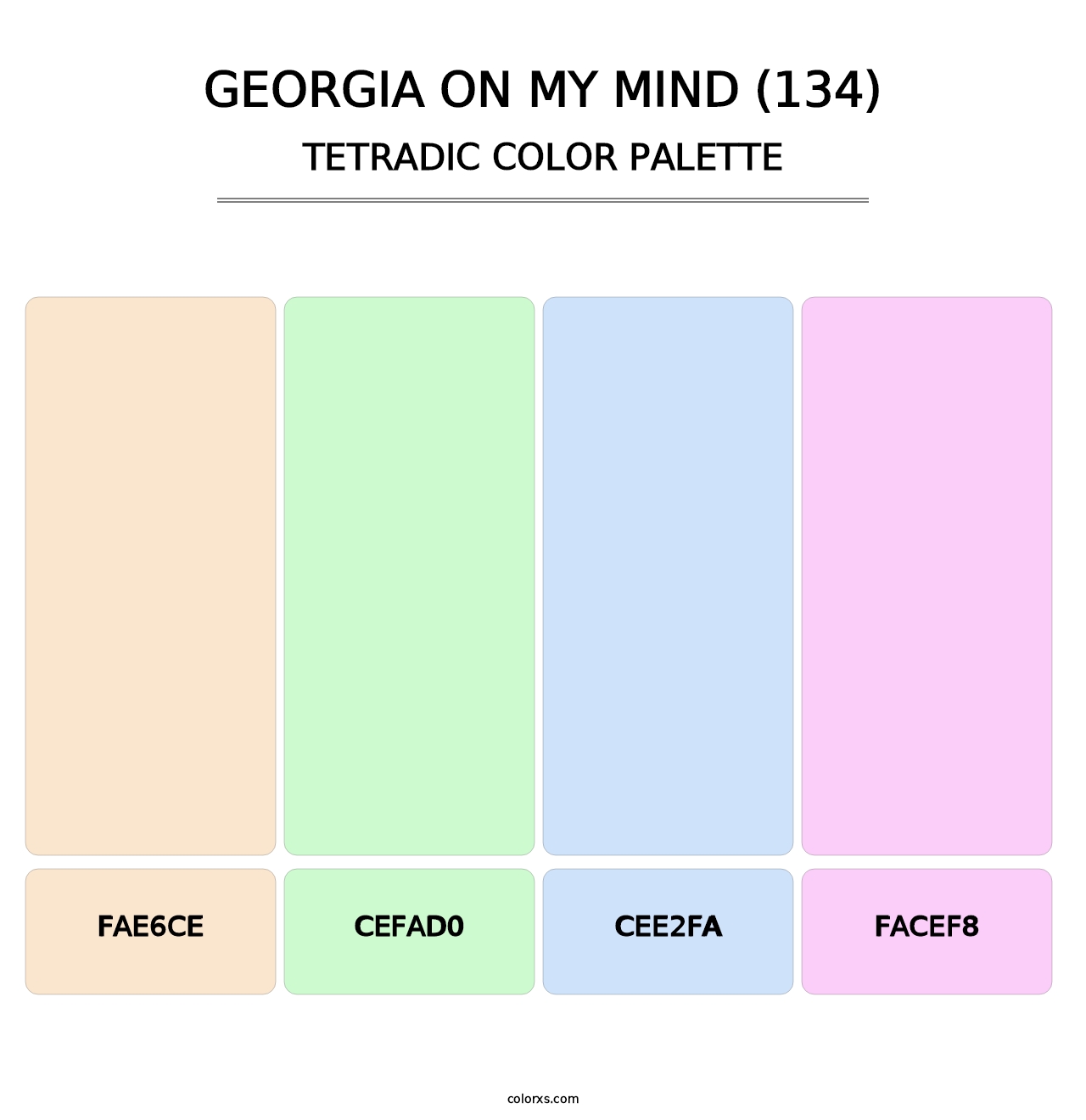 Georgia On My Mind (134) - Tetradic Color Palette