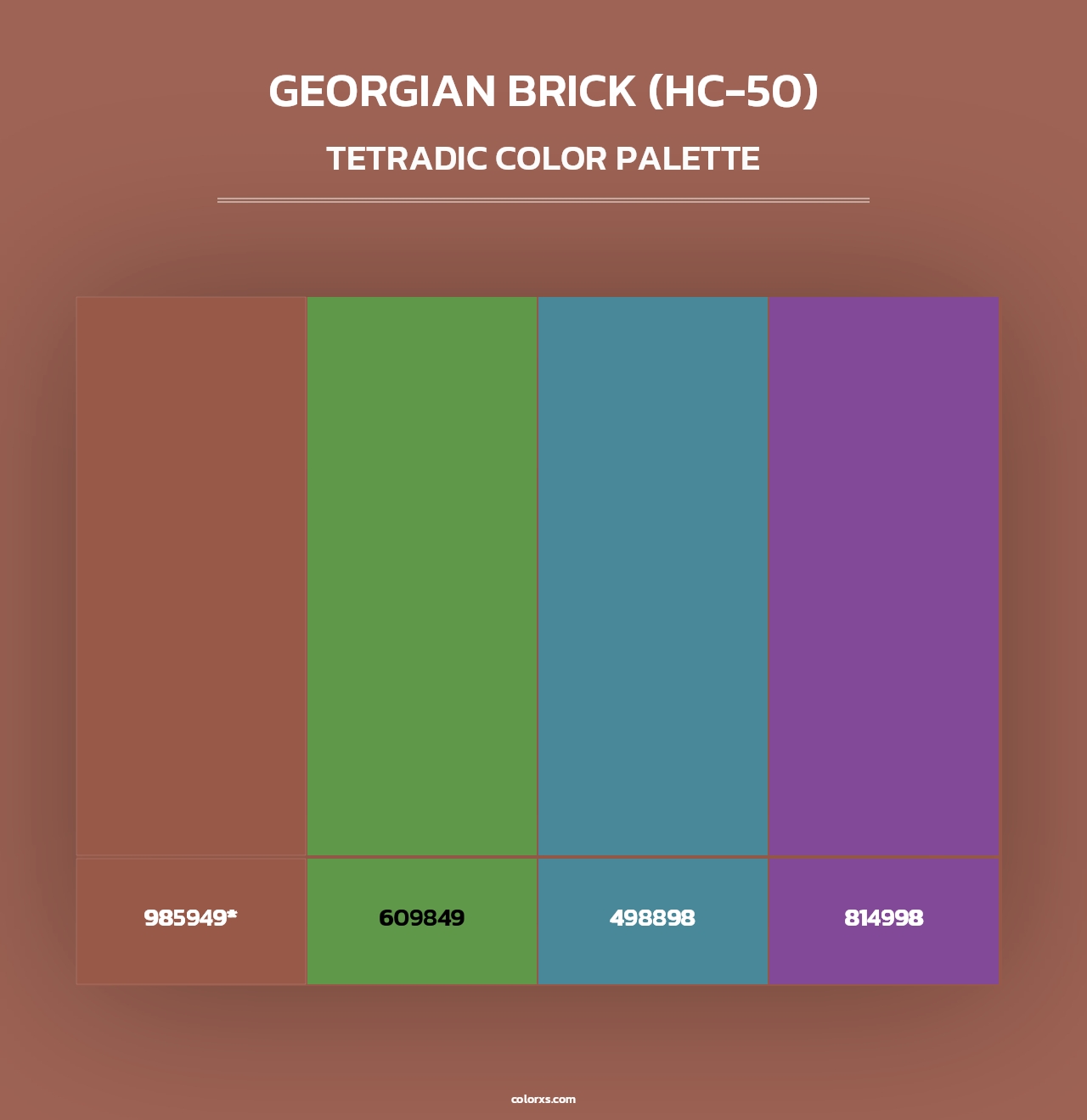 Georgian Brick (HC-50) - Tetradic Color Palette
