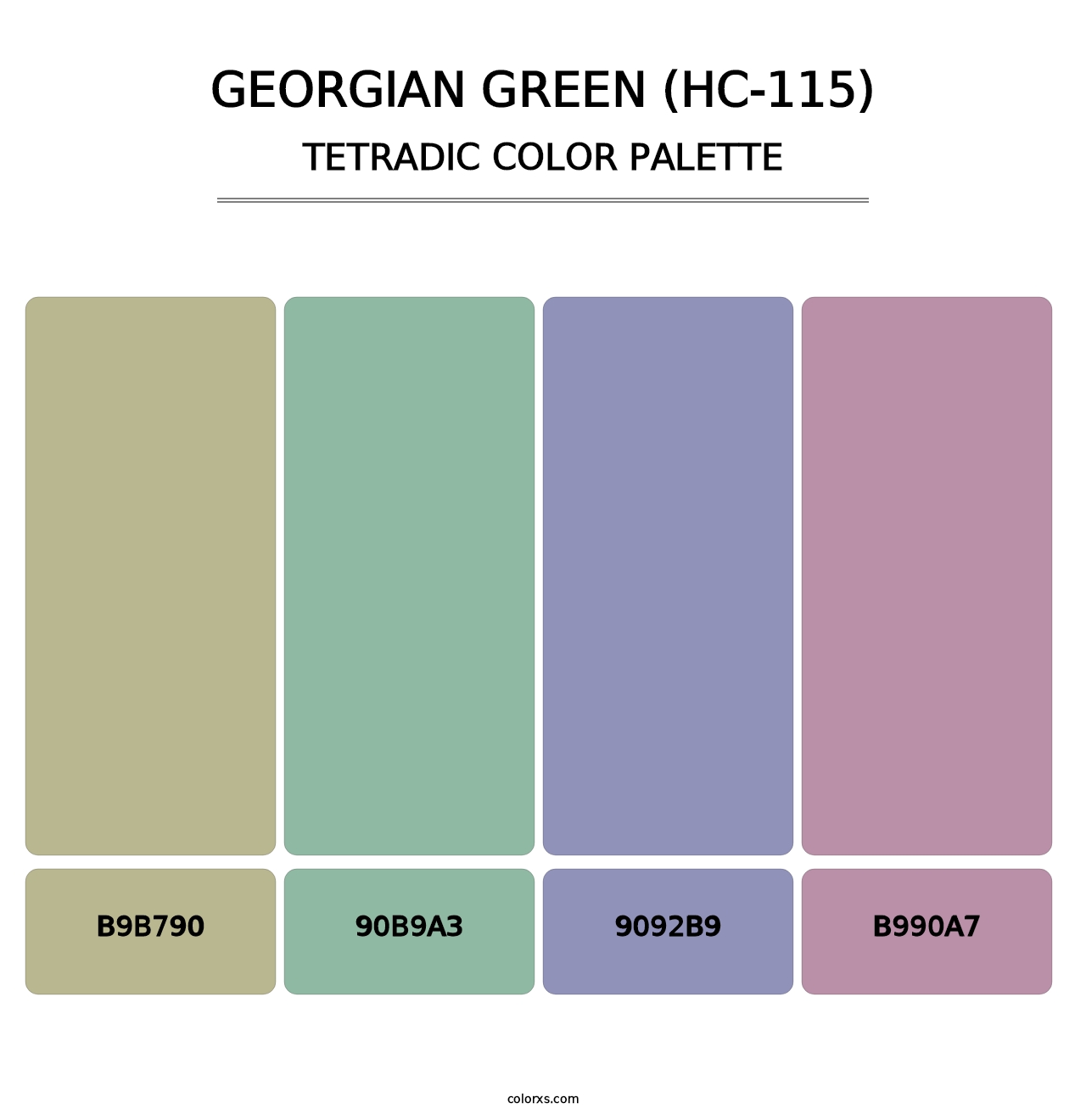 Georgian Green (HC-115) - Tetradic Color Palette