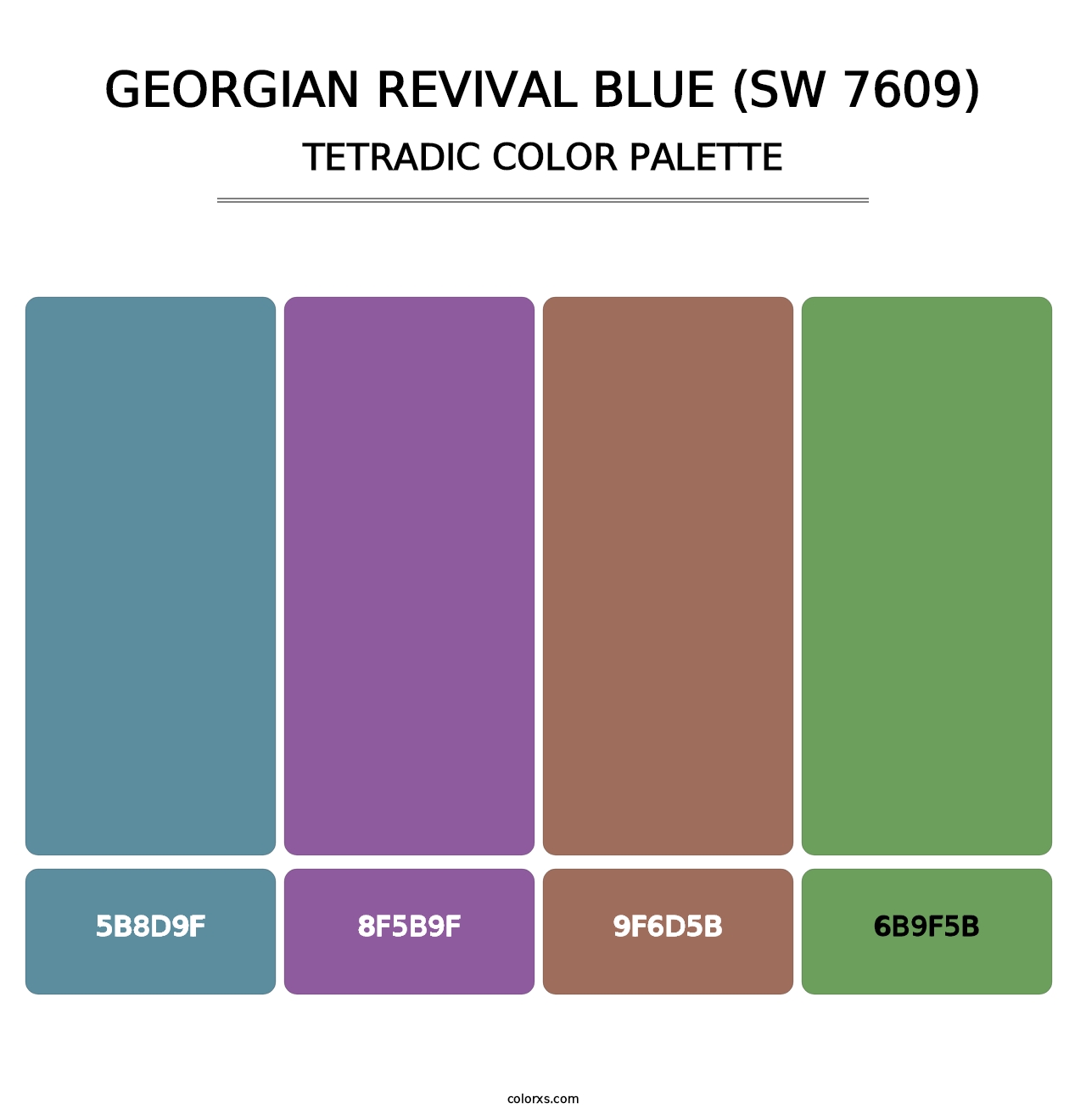 Georgian Revival Blue (SW 7609) - Tetradic Color Palette