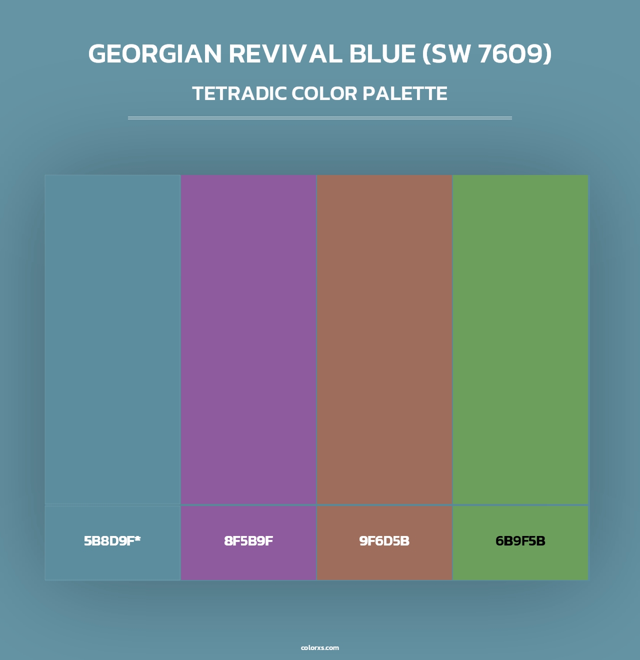 Georgian Revival Blue (SW 7609) - Tetradic Color Palette