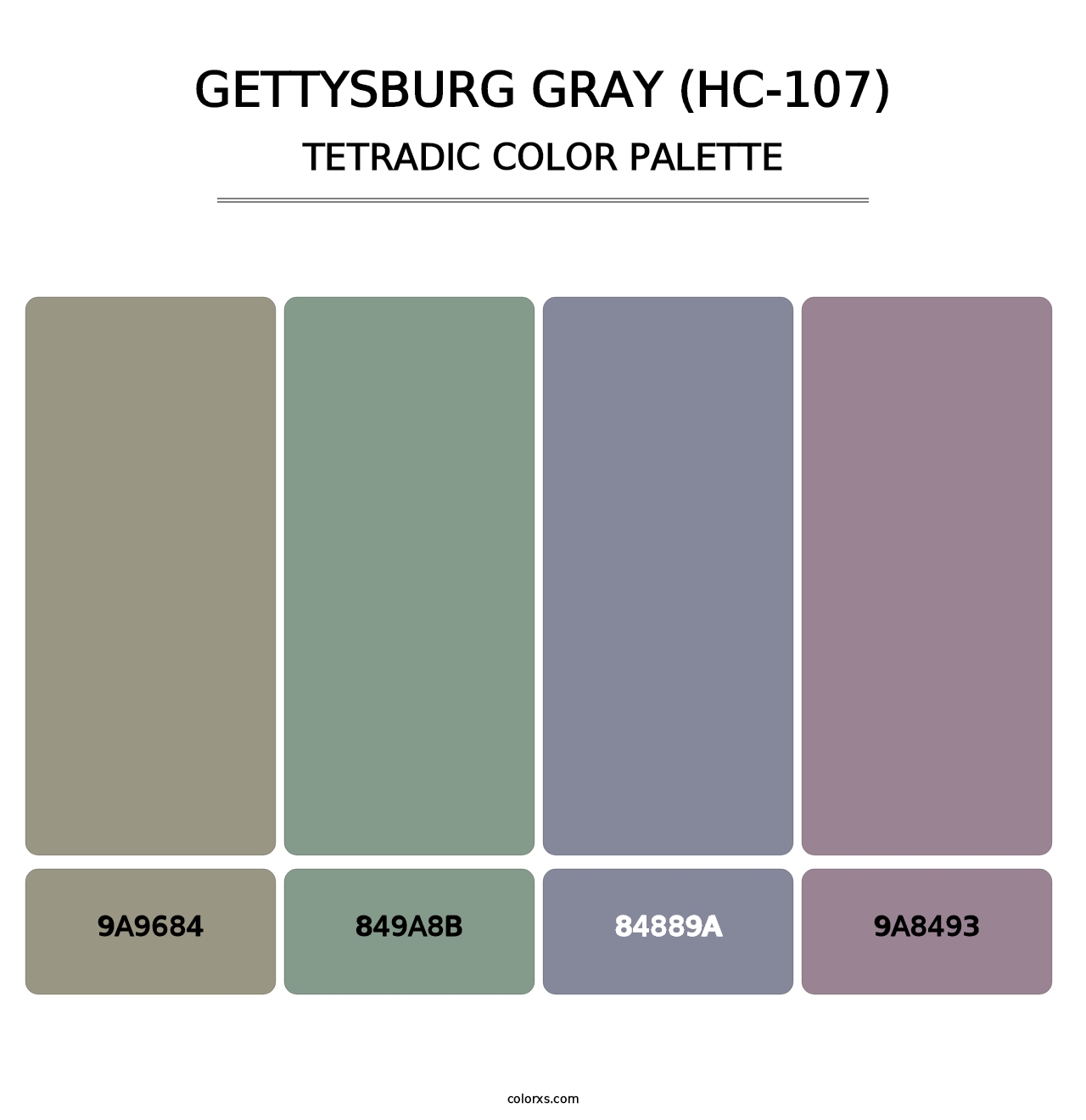 Gettysburg Gray (HC-107) - Tetradic Color Palette