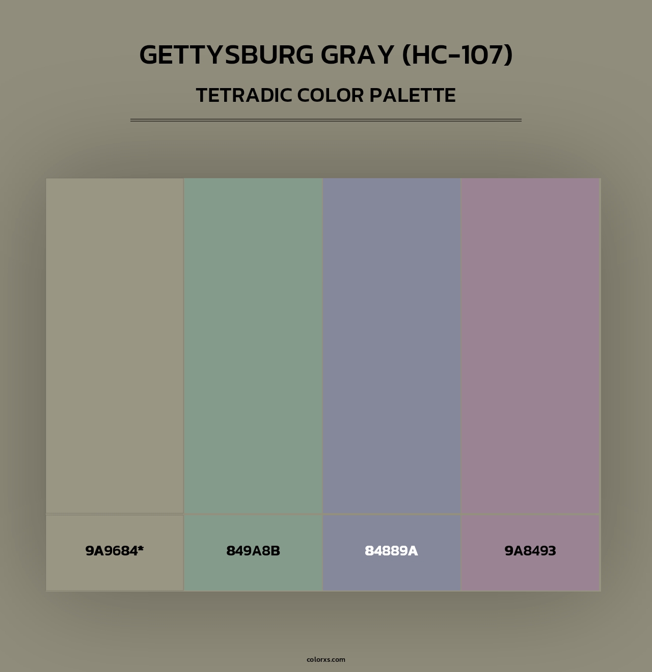 Gettysburg Gray (HC-107) - Tetradic Color Palette