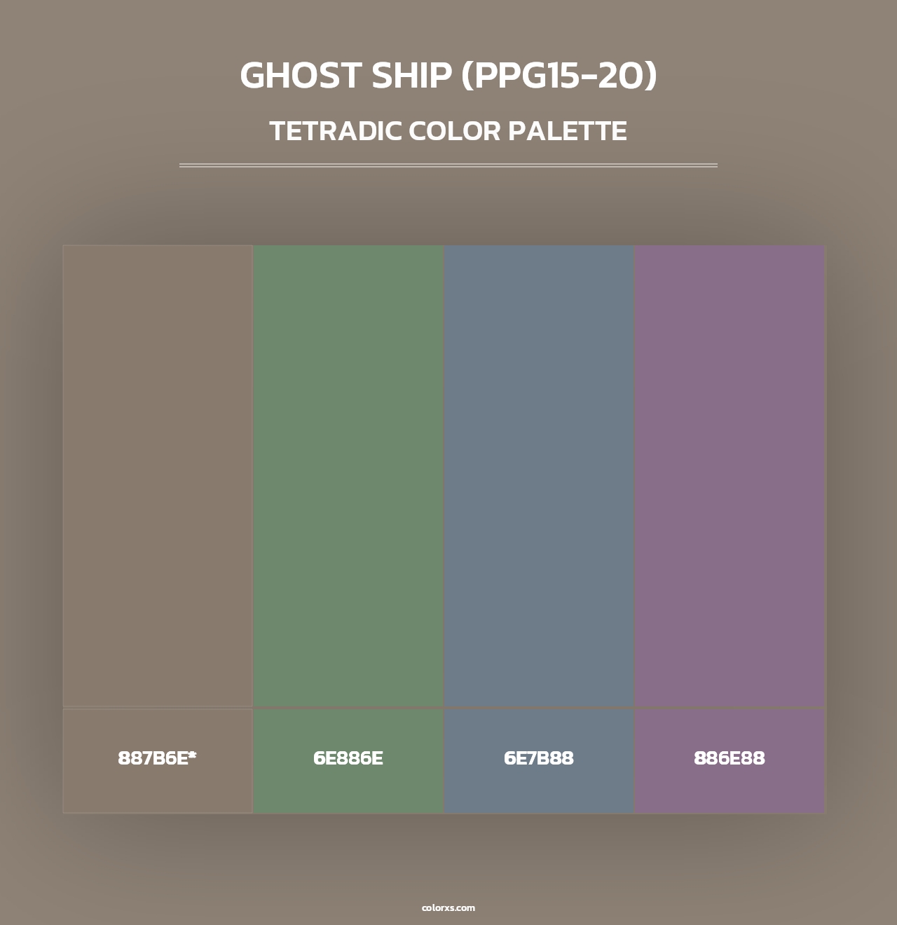Ghost Ship (PPG15-20) - Tetradic Color Palette