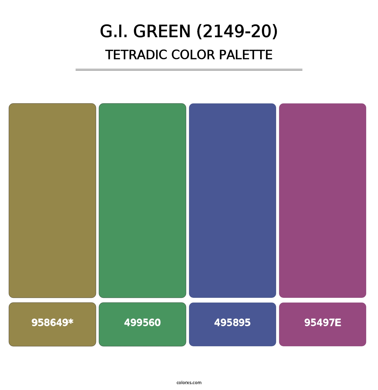 G.I. Green (2149-20) - Tetradic Color Palette