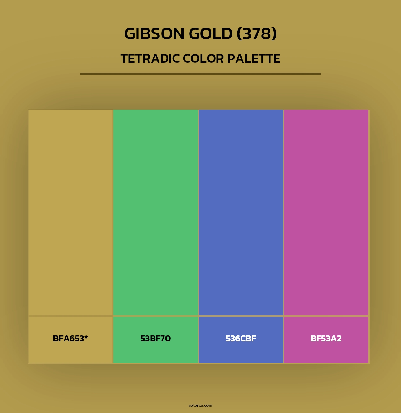 Gibson Gold (378) - Tetradic Color Palette