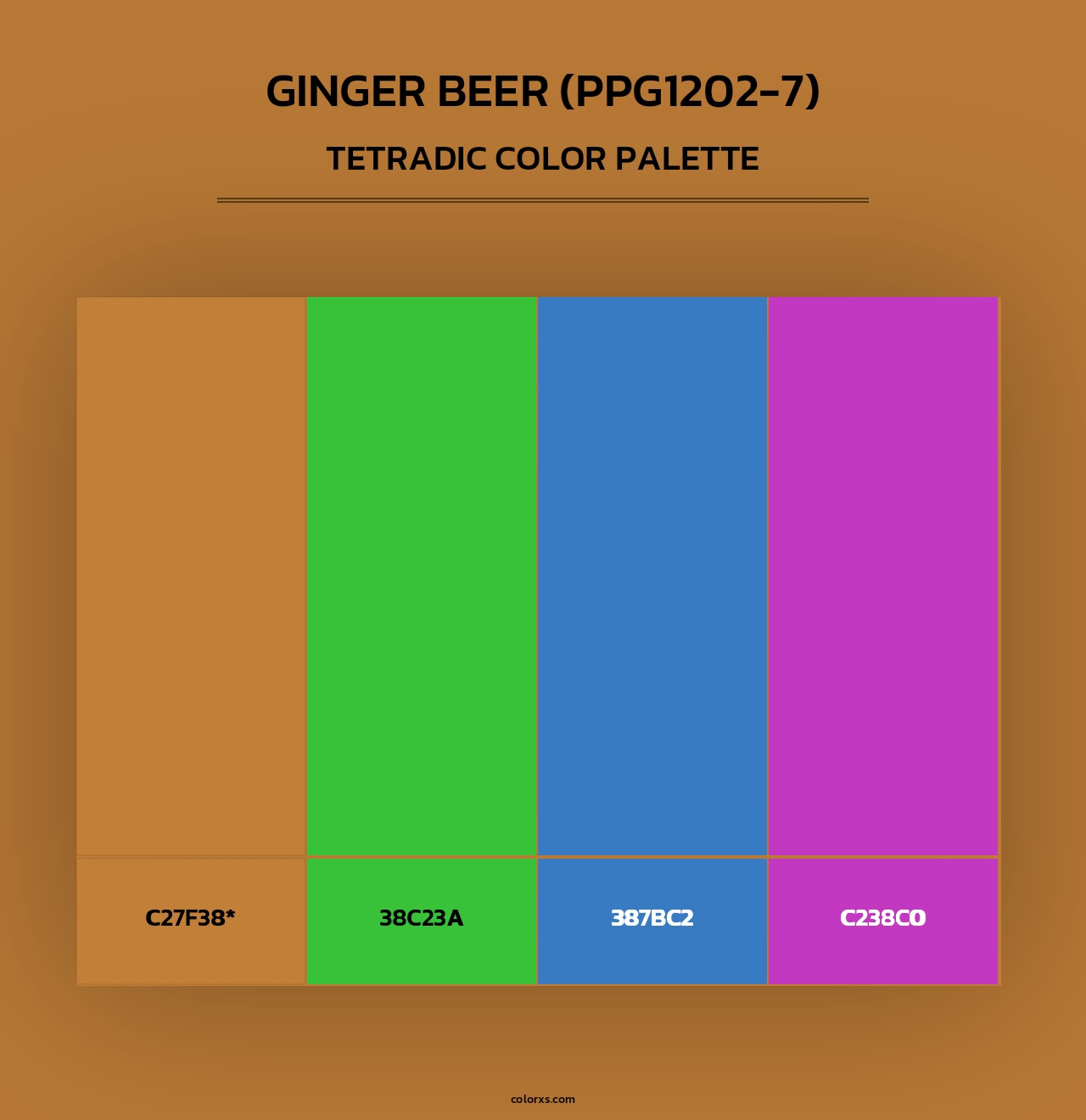 Ginger Beer (PPG1202-7) - Tetradic Color Palette