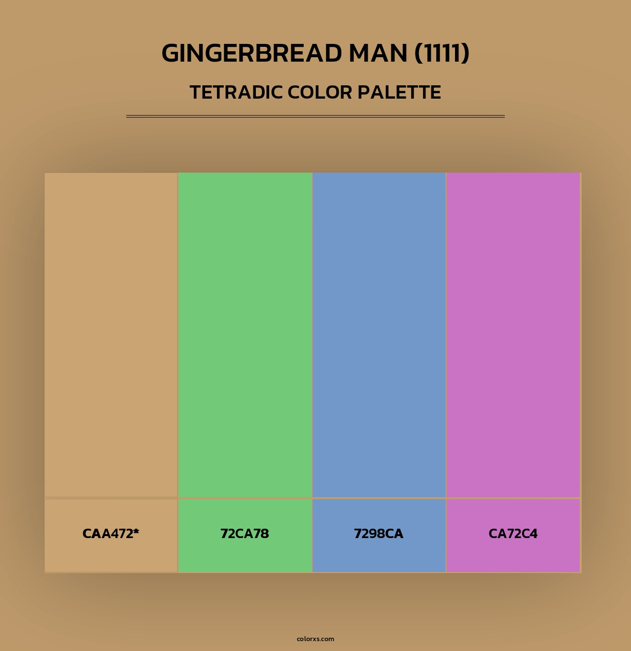Gingerbread Man (1111) - Tetradic Color Palette
