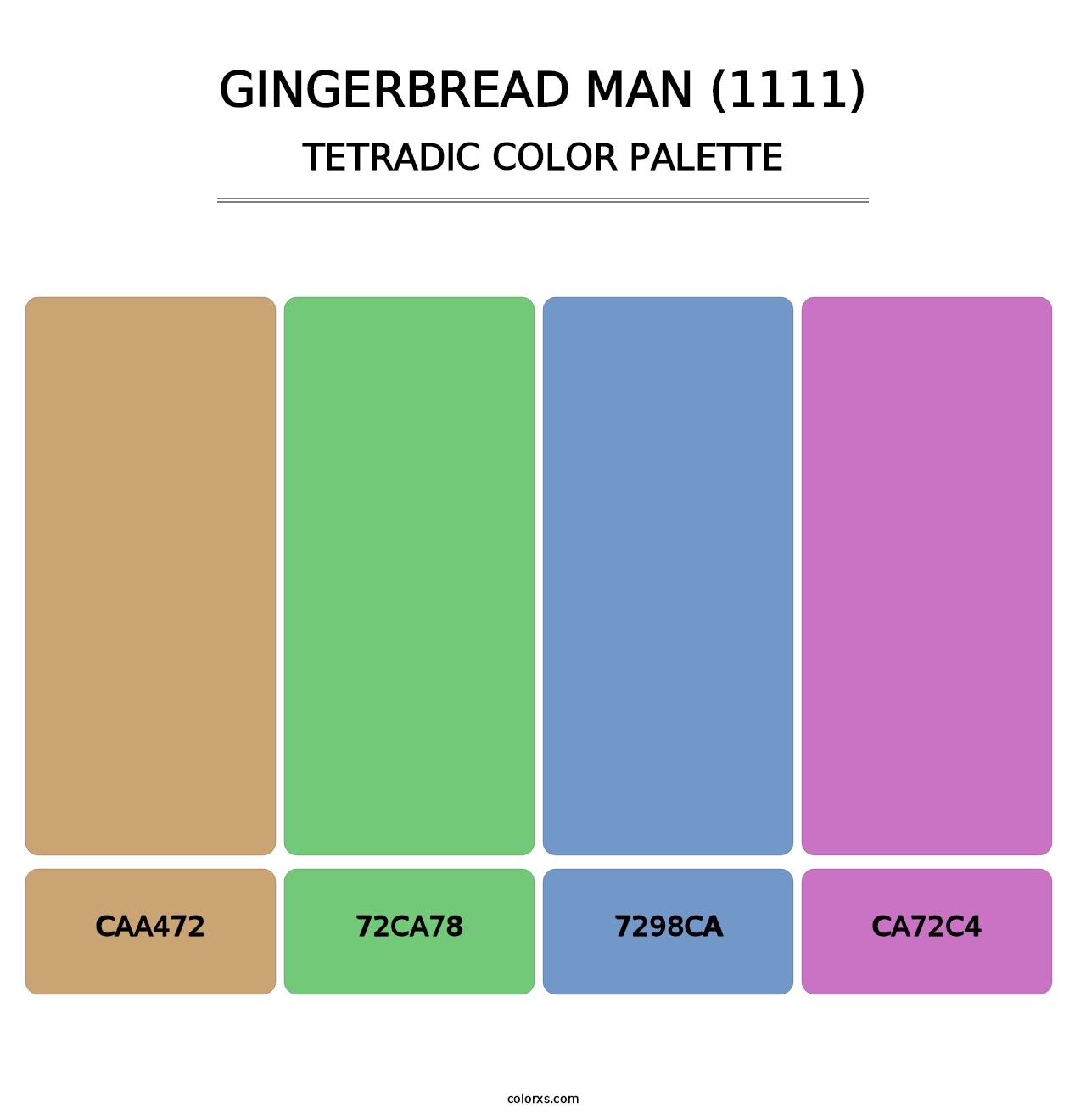 Gingerbread Man (1111) - Tetradic Color Palette