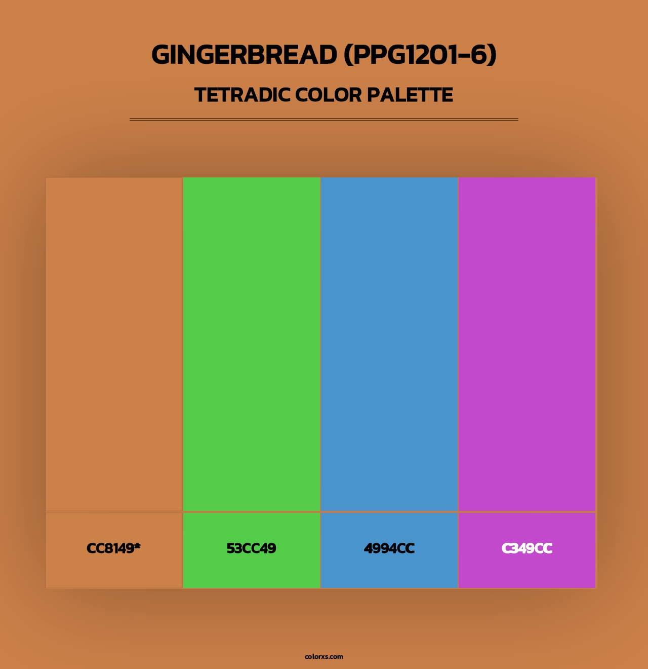 Gingerbread (PPG1201-6) - Tetradic Color Palette