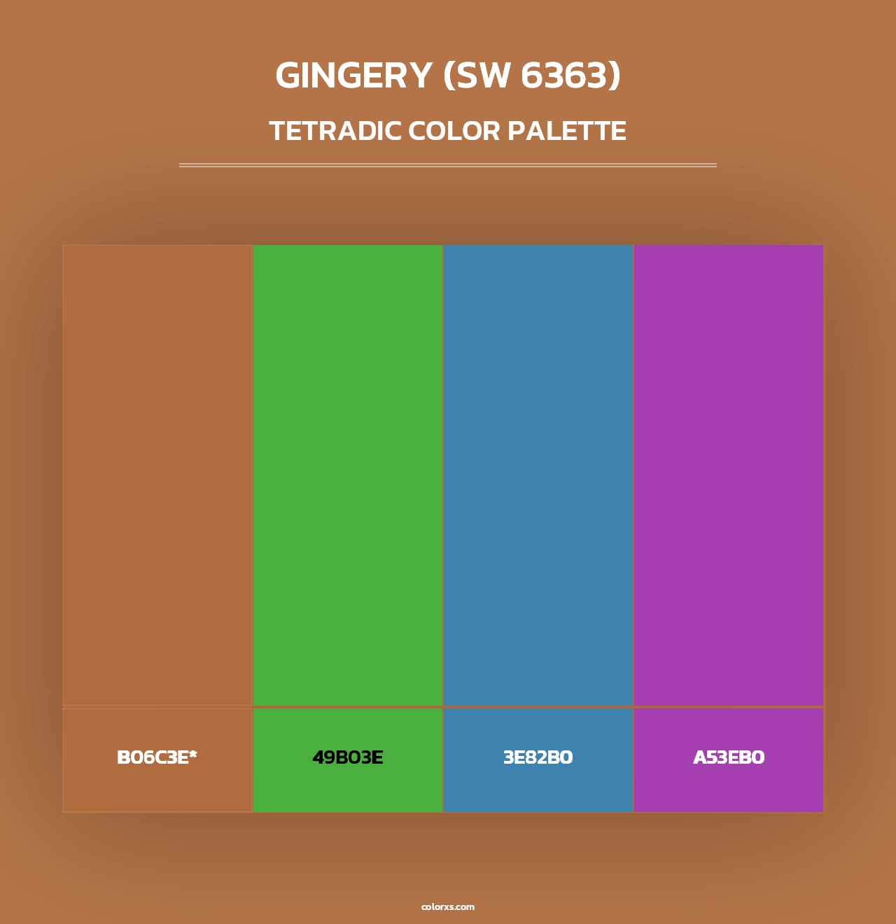 Gingery (SW 6363) - Tetradic Color Palette