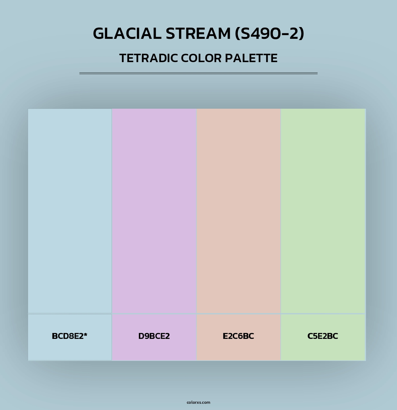 Glacial Stream (S490-2) - Tetradic Color Palette