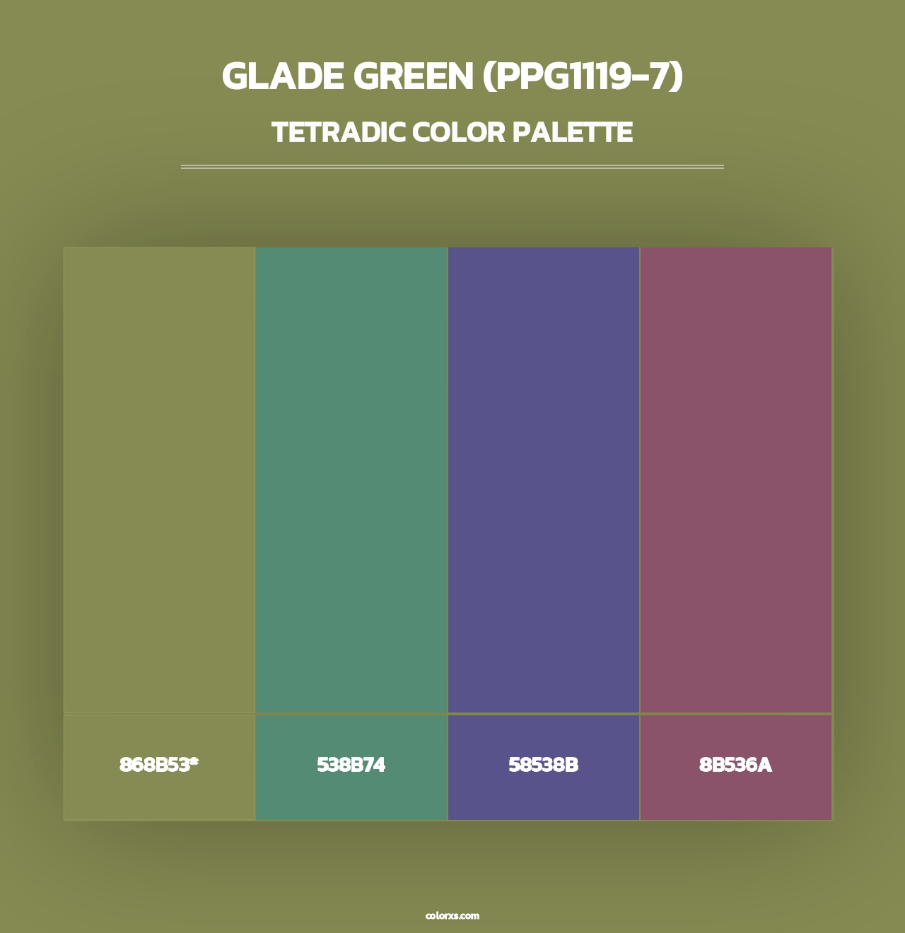 Glade Green (PPG1119-7) - Tetradic Color Palette