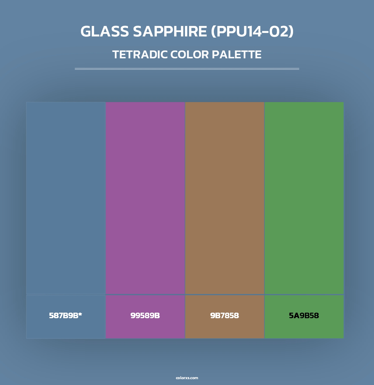 Glass Sapphire (PPU14-02) - Tetradic Color Palette