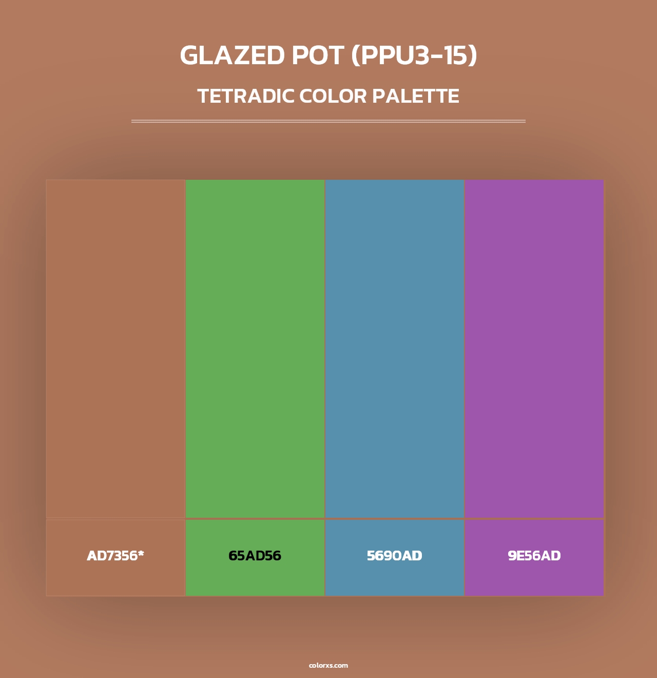 Glazed Pot (PPU3-15) - Tetradic Color Palette
