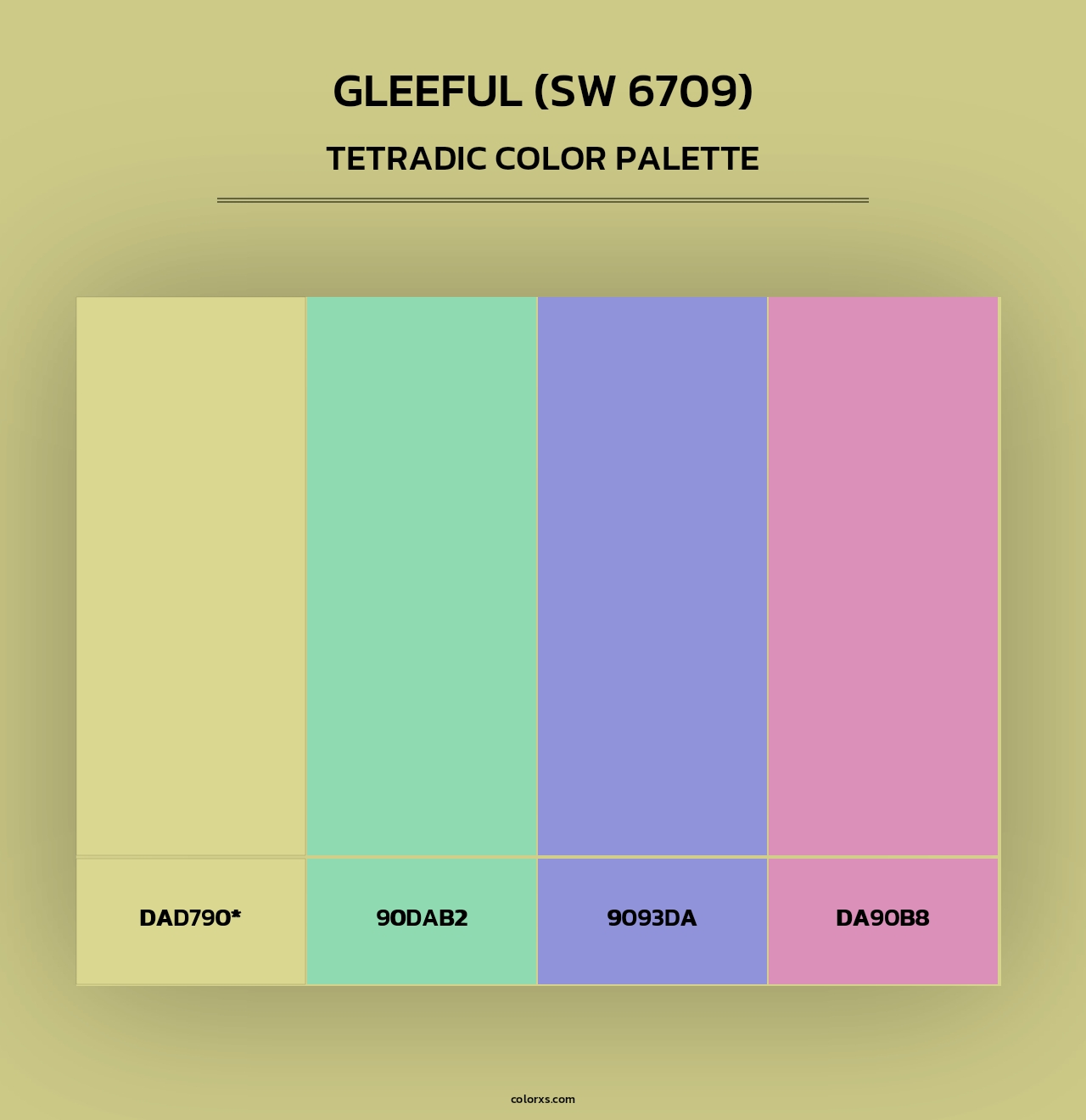 Gleeful (SW 6709) - Tetradic Color Palette