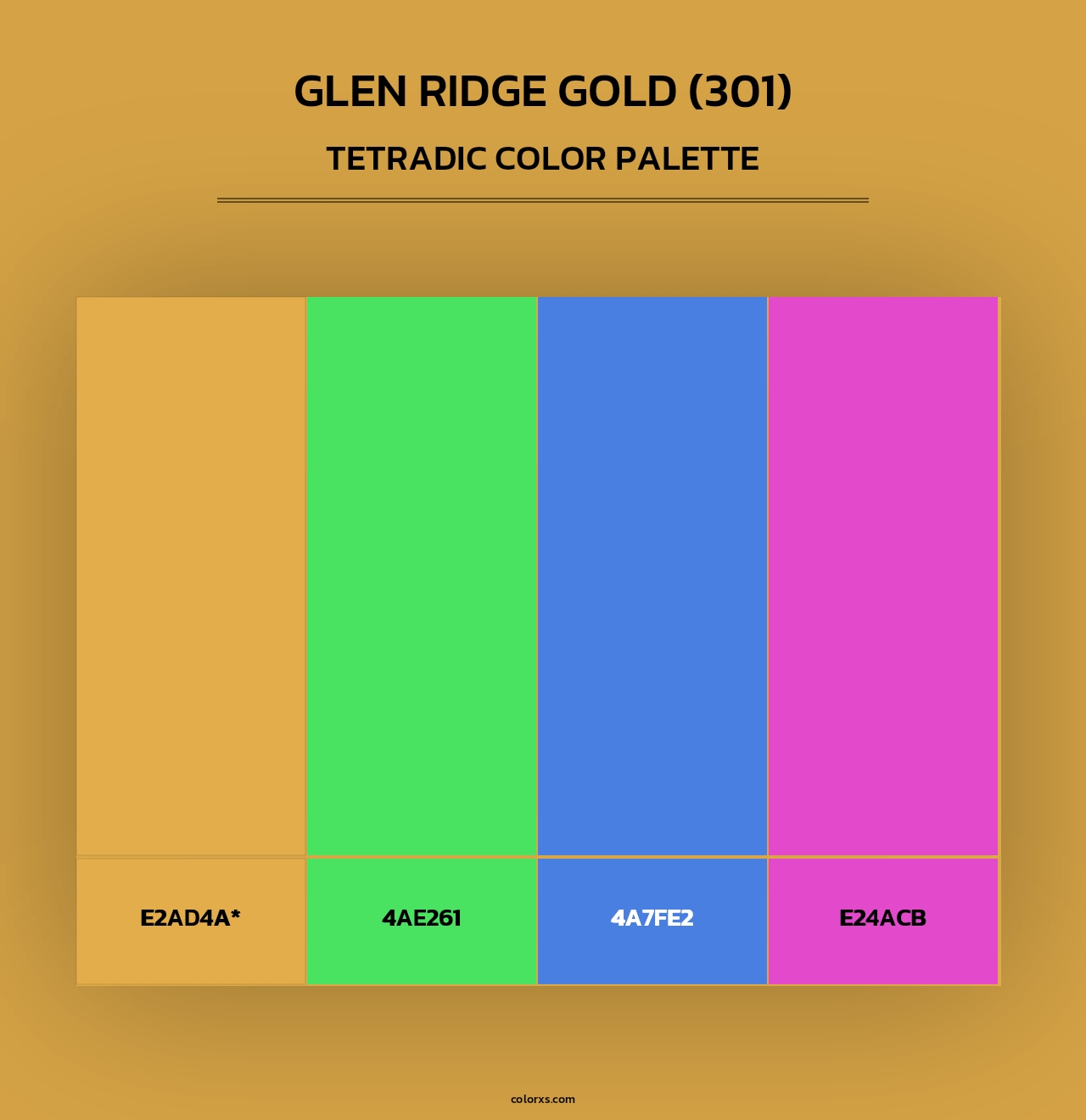 Glen Ridge Gold (301) - Tetradic Color Palette