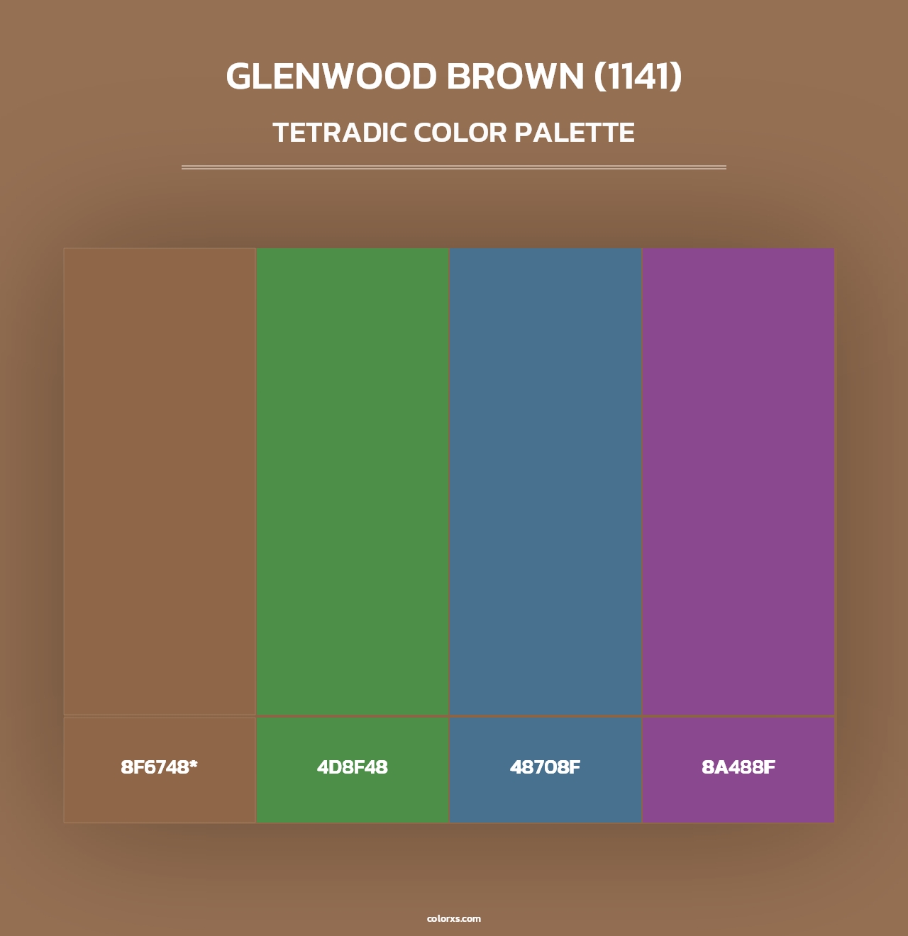 Glenwood Brown (1141) - Tetradic Color Palette