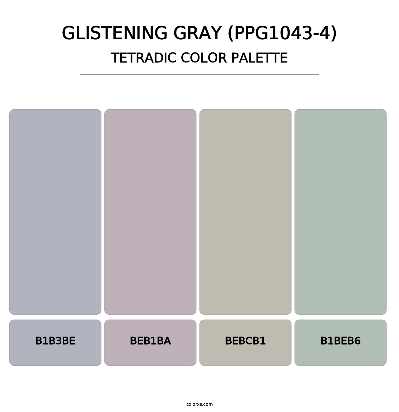 Glistening Gray (PPG1043-4) - Tetradic Color Palette