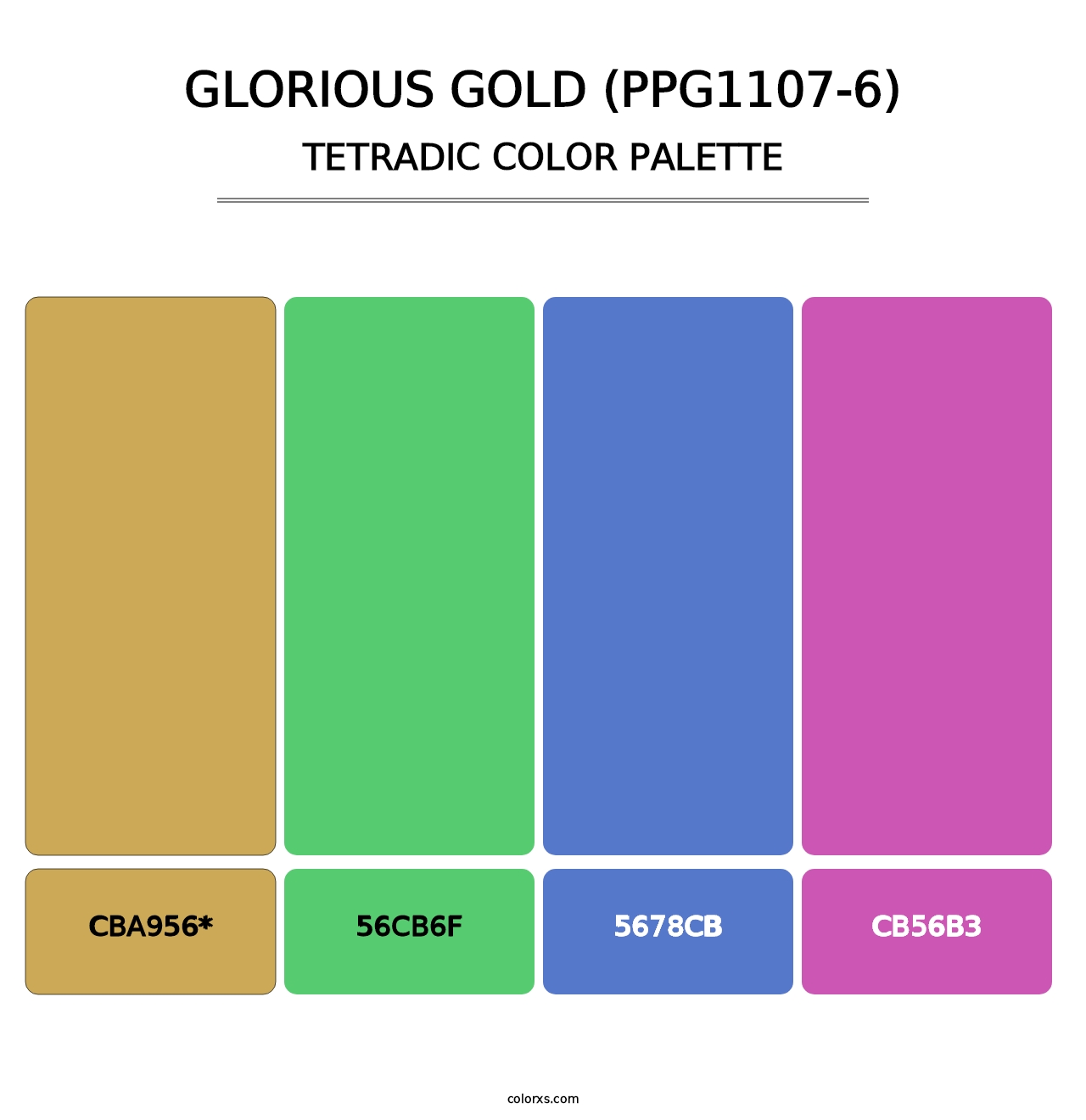 Glorious Gold (PPG1107-6) - Tetradic Color Palette