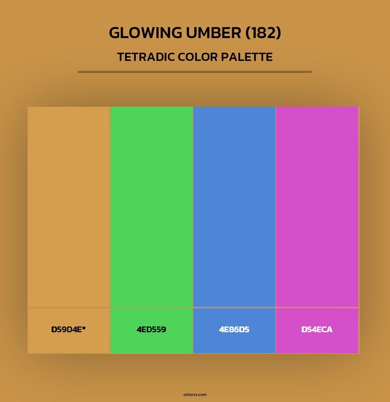Glowing Umber (182) - Tetradic Color Palette