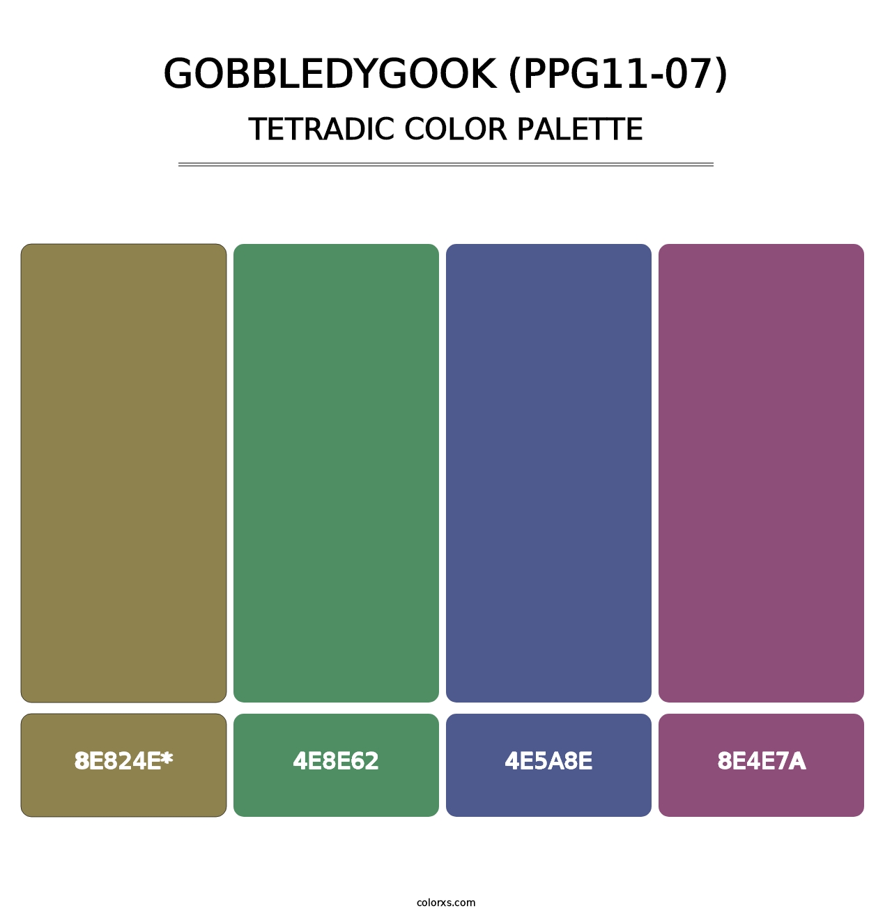 Gobbledygook (PPG11-07) - Tetradic Color Palette