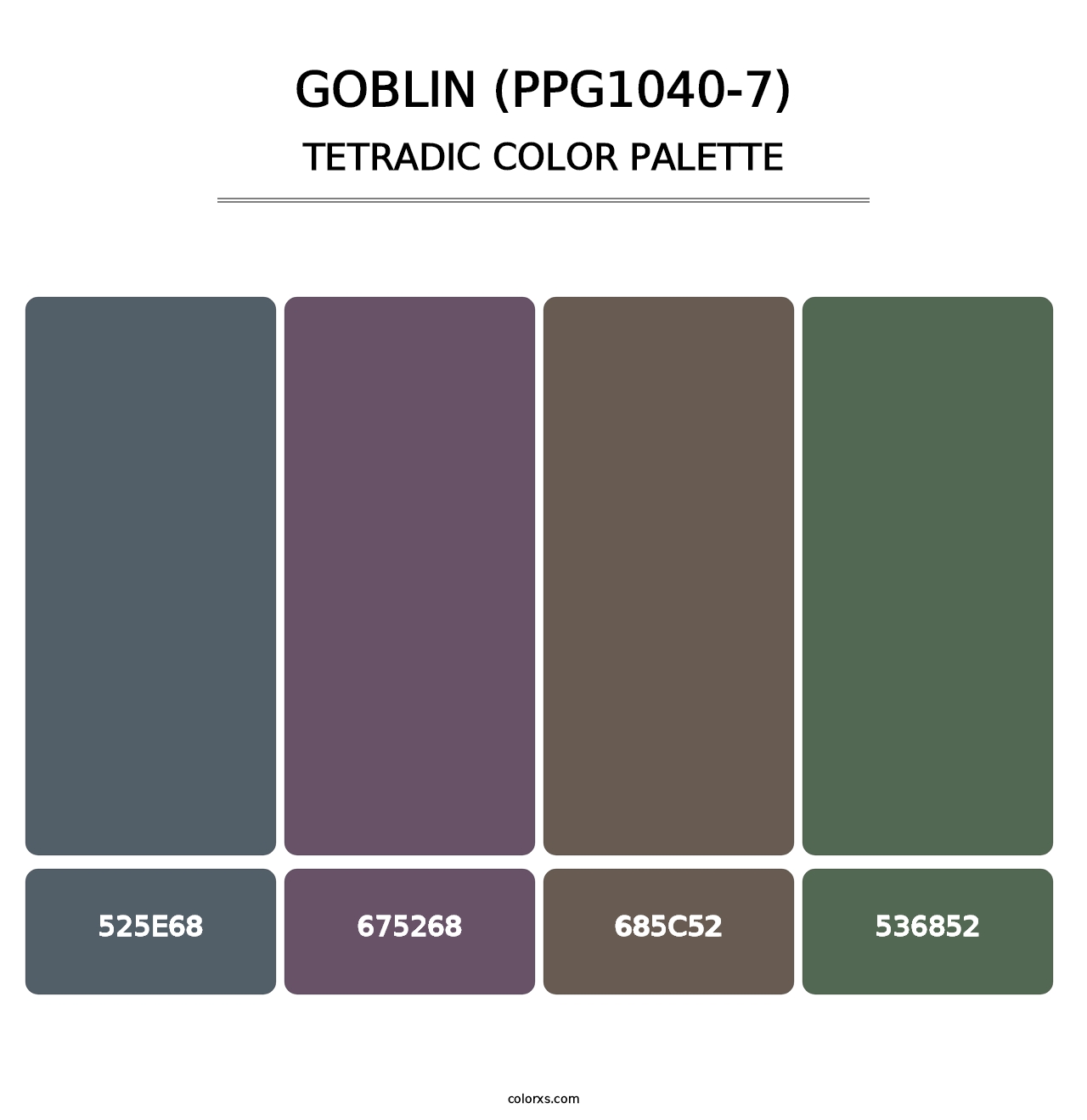 Goblin (PPG1040-7) - Tetradic Color Palette