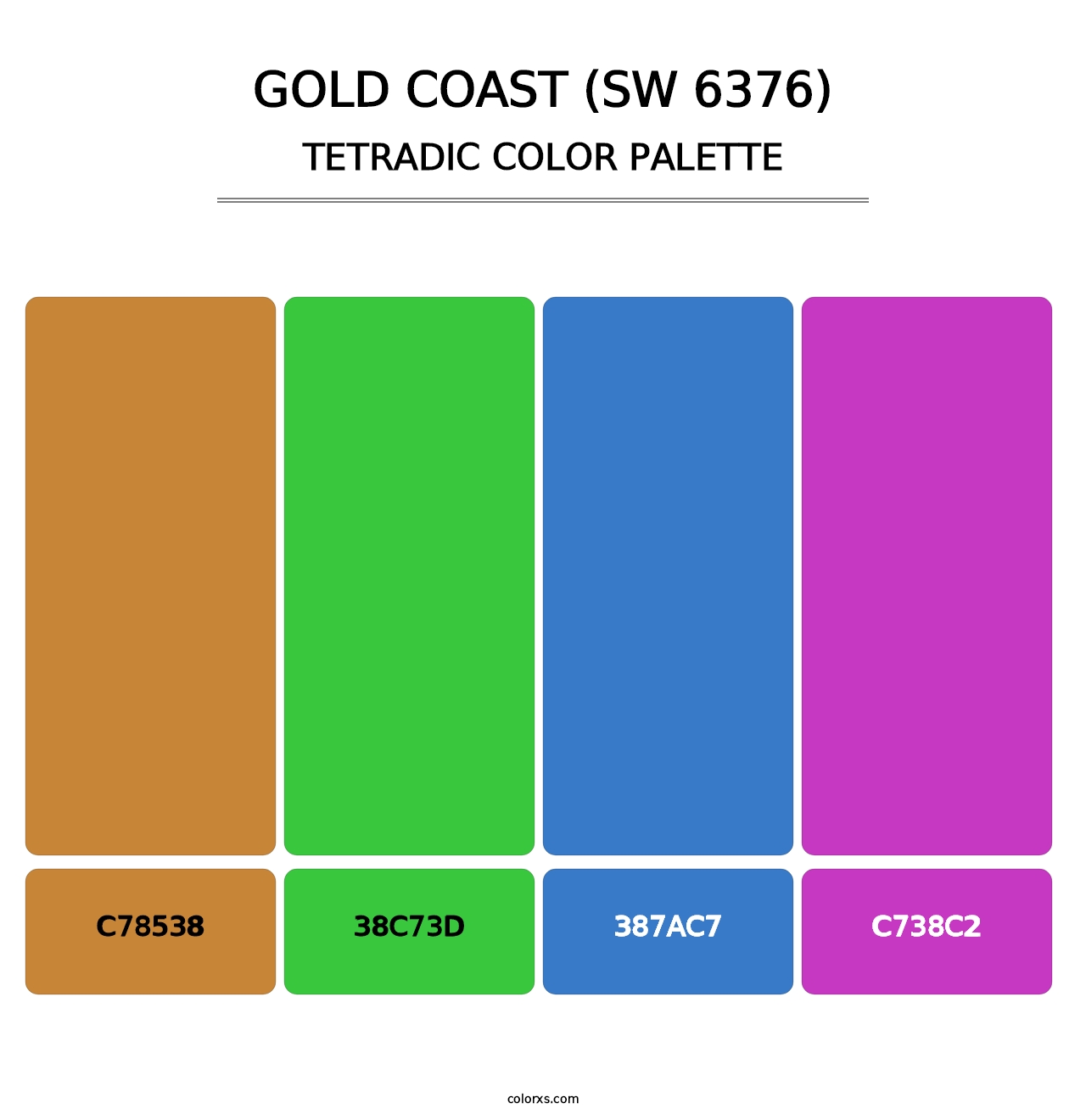 Gold Coast (SW 6376) - Tetradic Color Palette