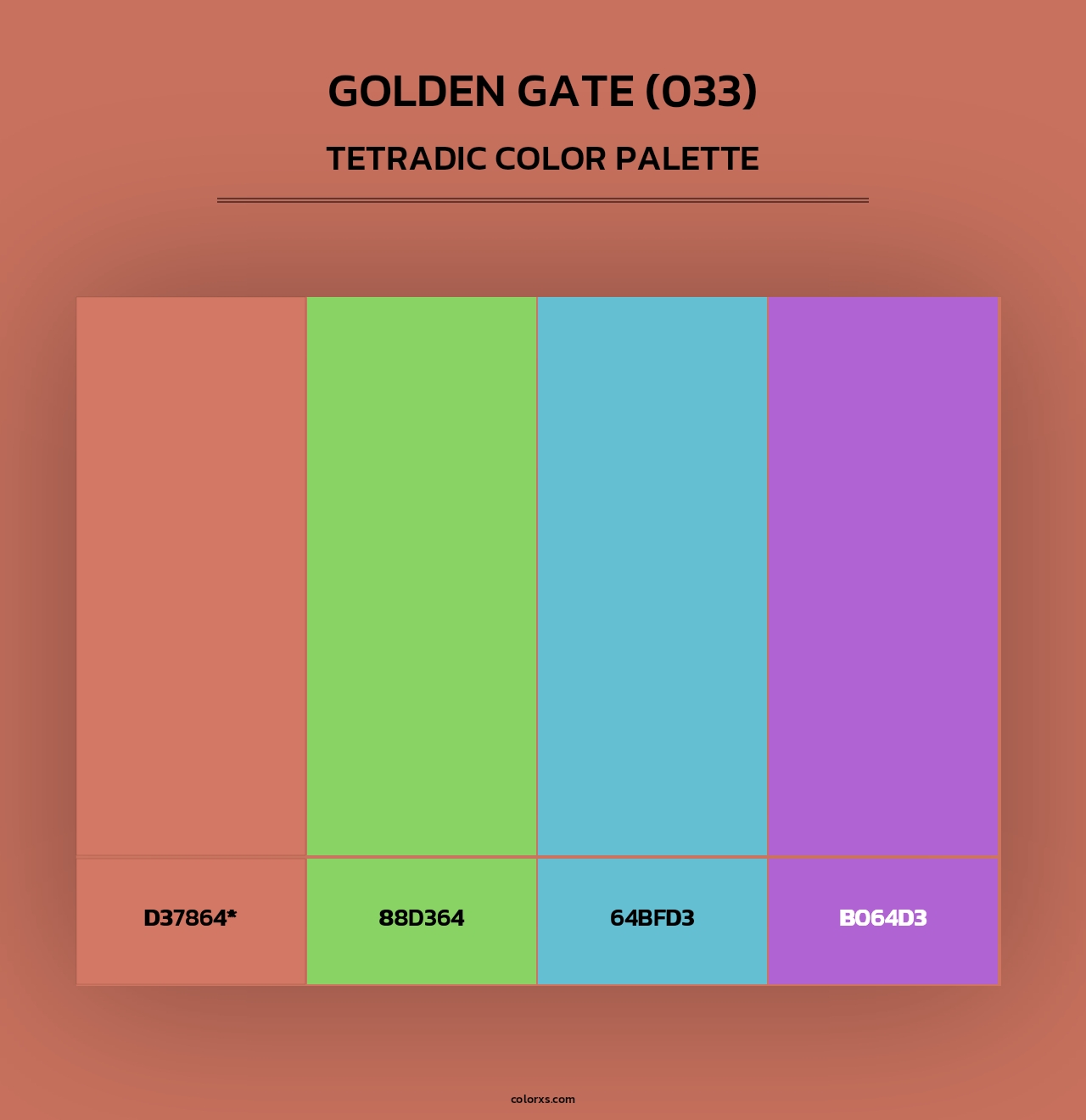 Golden Gate (033) - Tetradic Color Palette