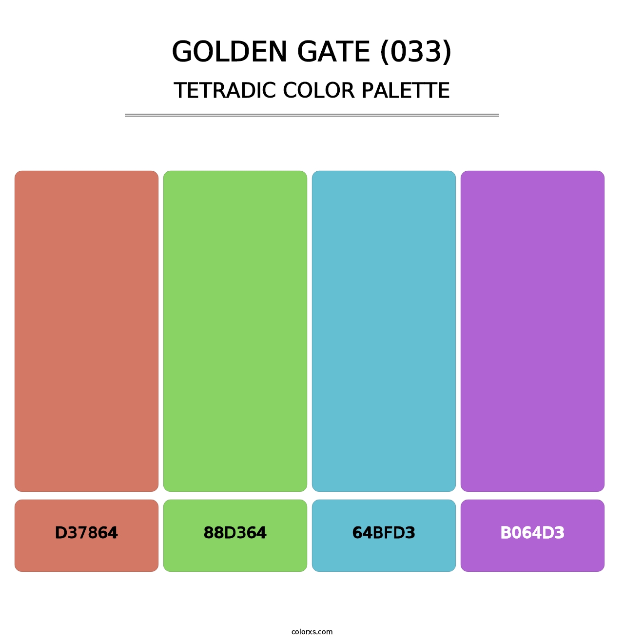 Golden Gate (033) - Tetradic Color Palette