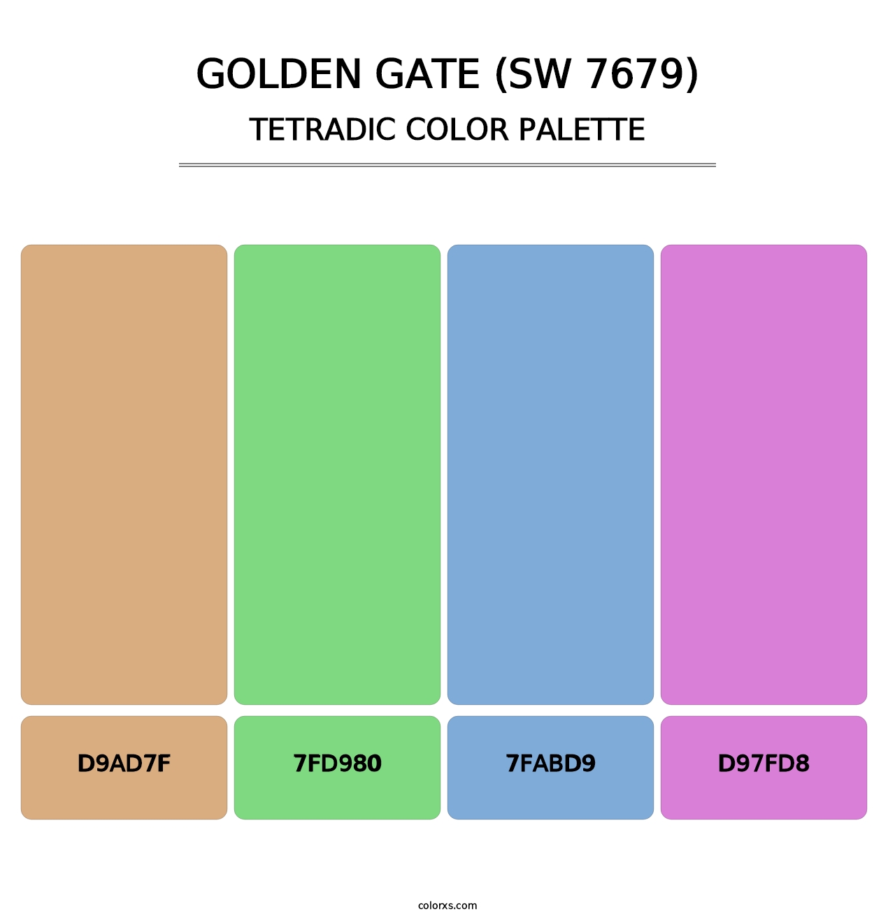 Golden Gate (SW 7679) - Tetradic Color Palette