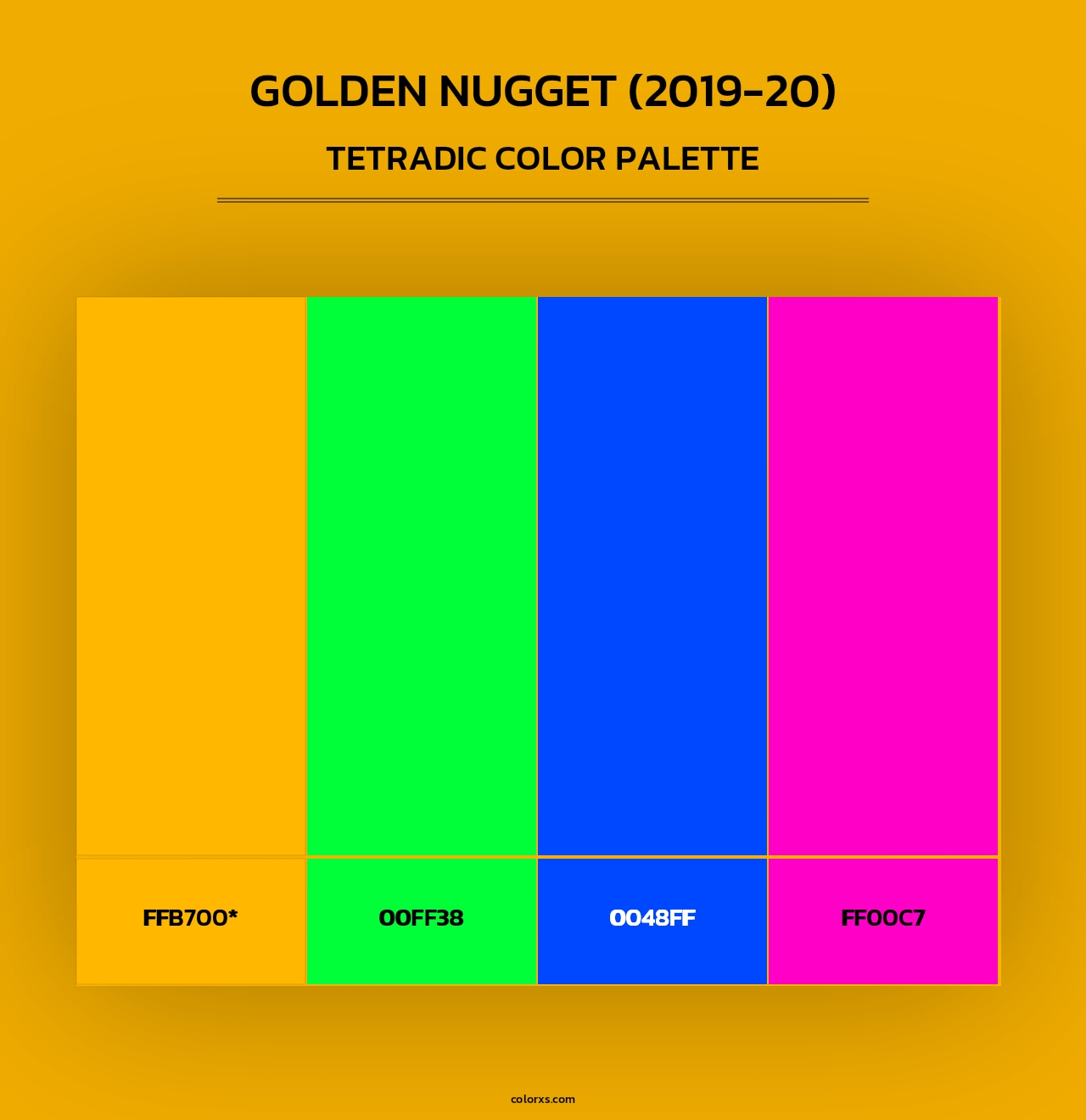 Golden Nugget (2019-20) - Tetradic Color Palette