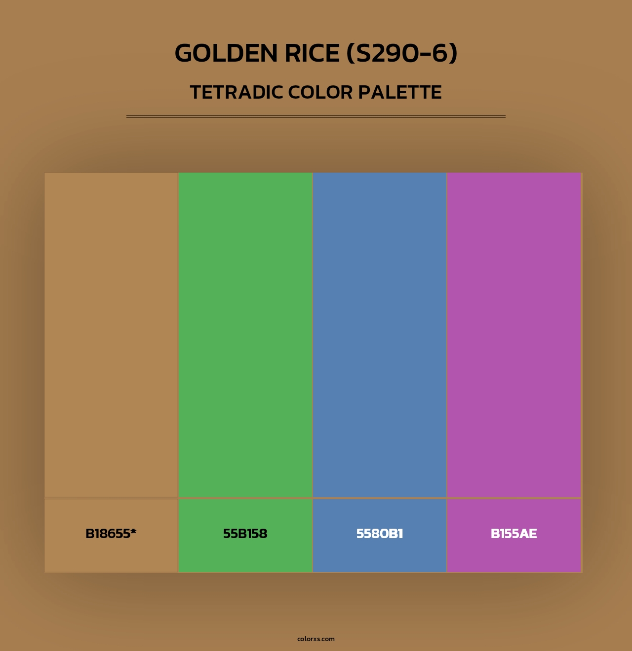 Golden Rice (S290-6) - Tetradic Color Palette