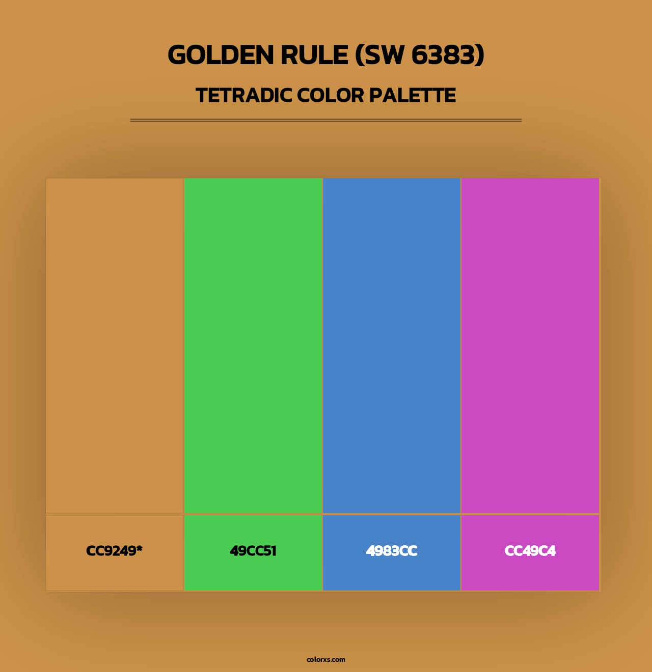 Golden Rule (SW 6383) - Tetradic Color Palette