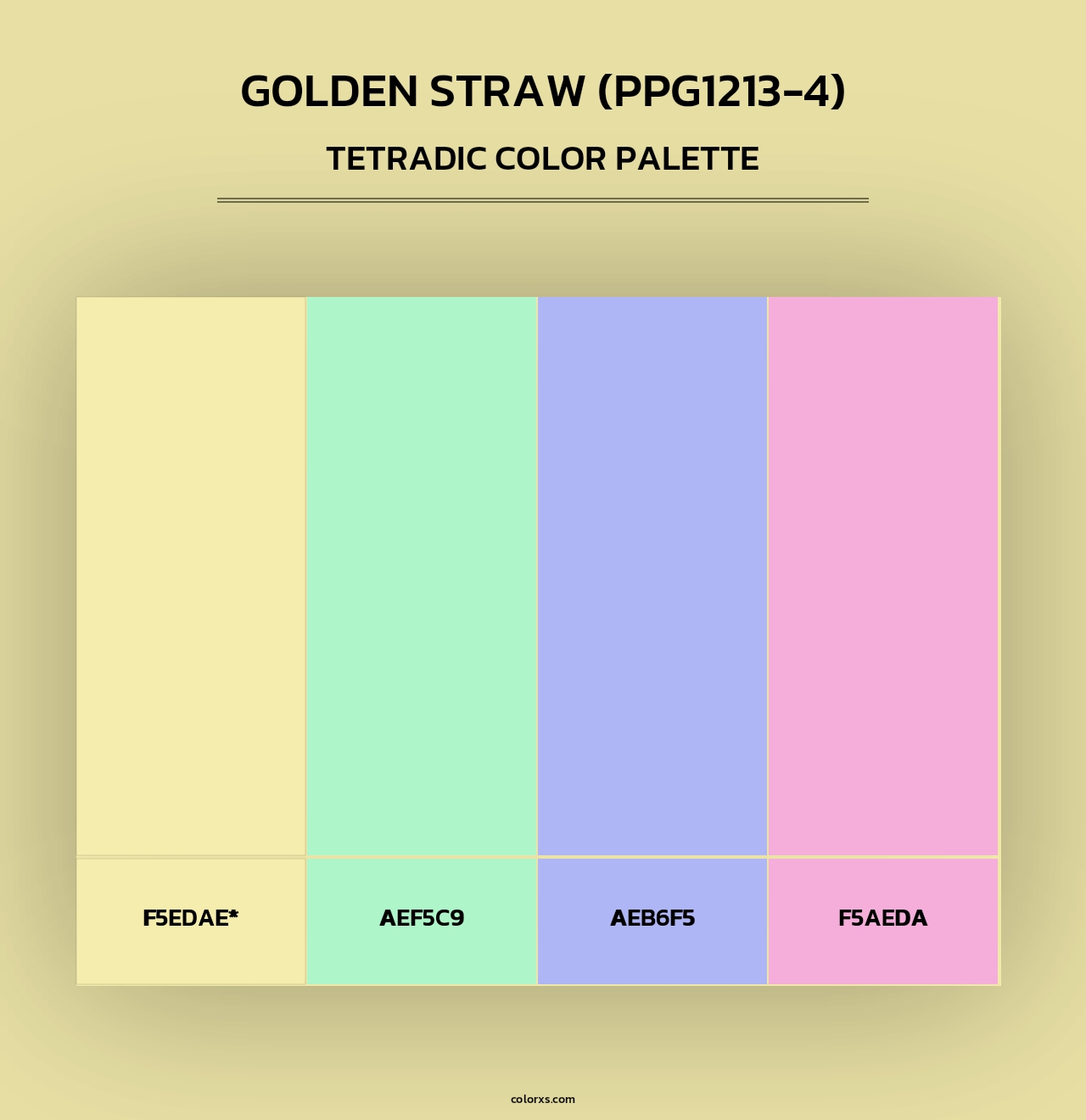 Golden Straw (PPG1213-4) - Tetradic Color Palette