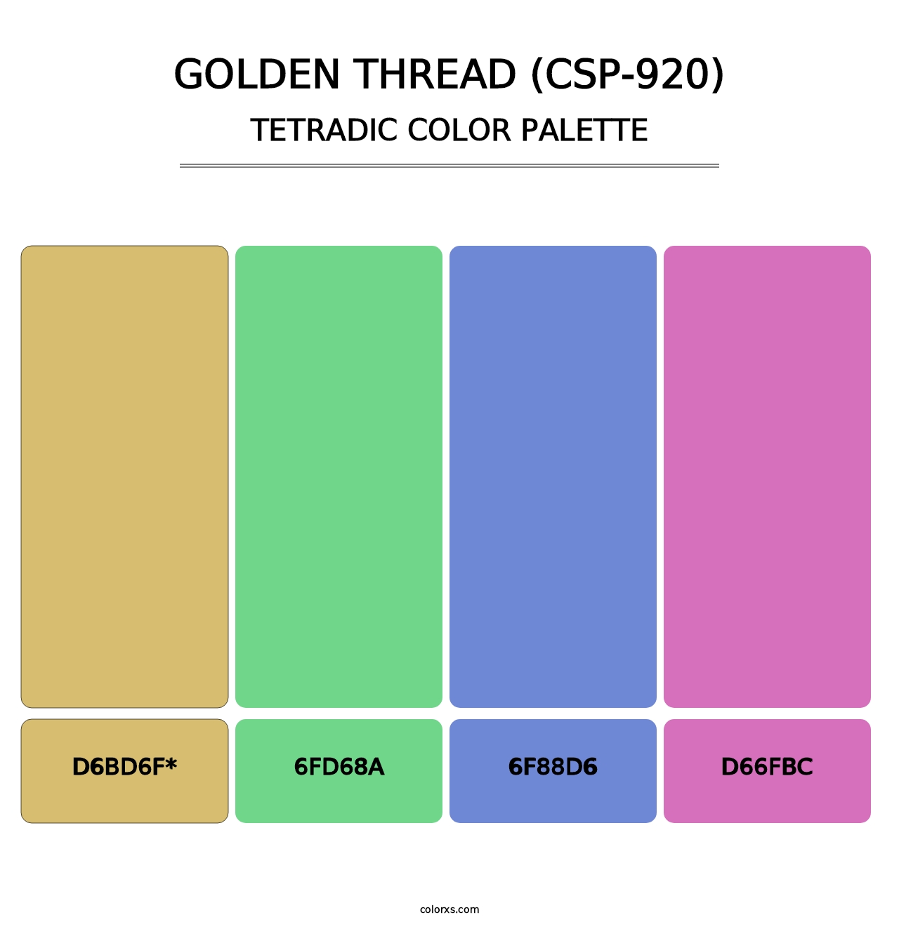 Golden Thread (CSP-920) - Tetradic Color Palette