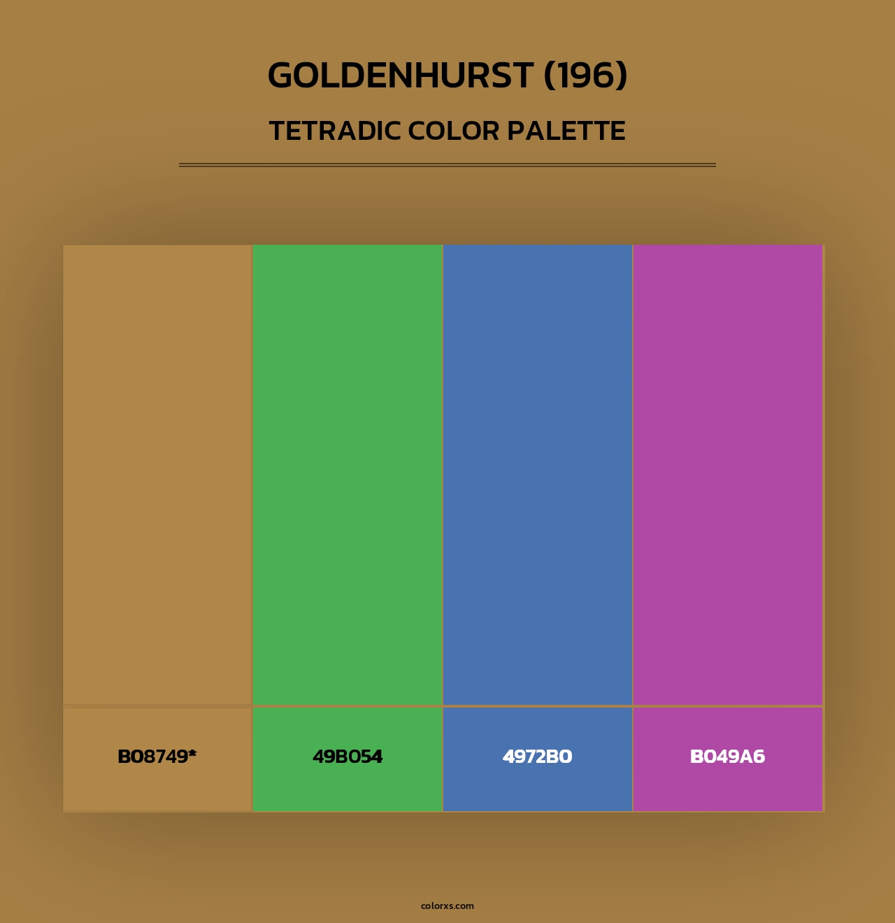 Goldenhurst (196) - Tetradic Color Palette